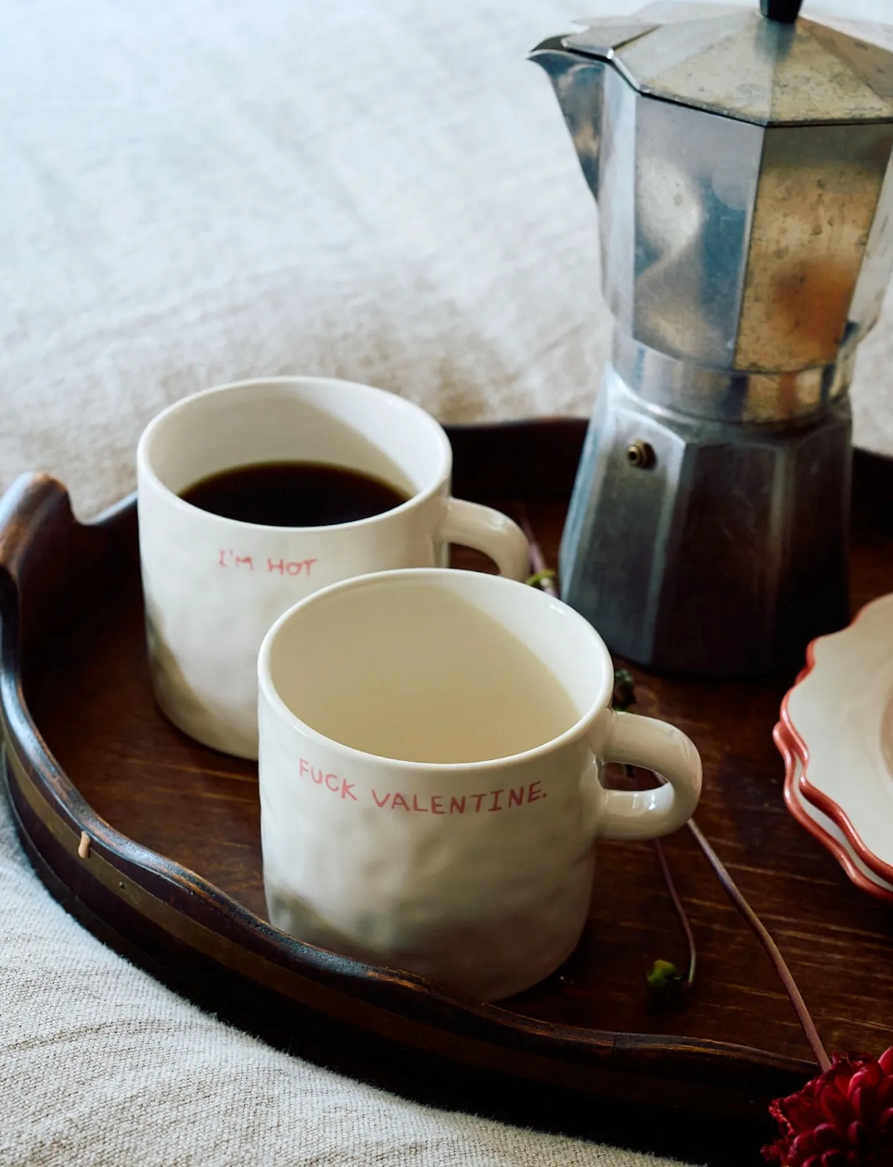 Anna + Nina Fuck Valentine Mug, 50 CL, Cream, Kopper & Krus > Kaffekopper, Unisex