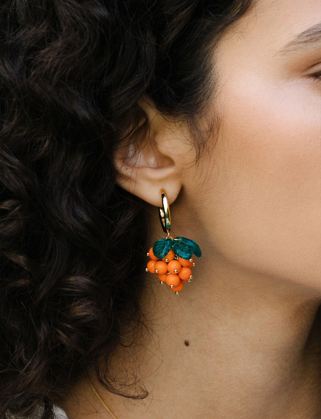 ANNELE Cloudberry Cute Earrings, One Size 4 cm, Gold, Øreringe > Creoler, Dame