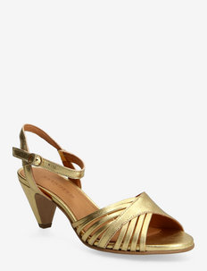 Hermine Metallic goat - heeled sandals - gold