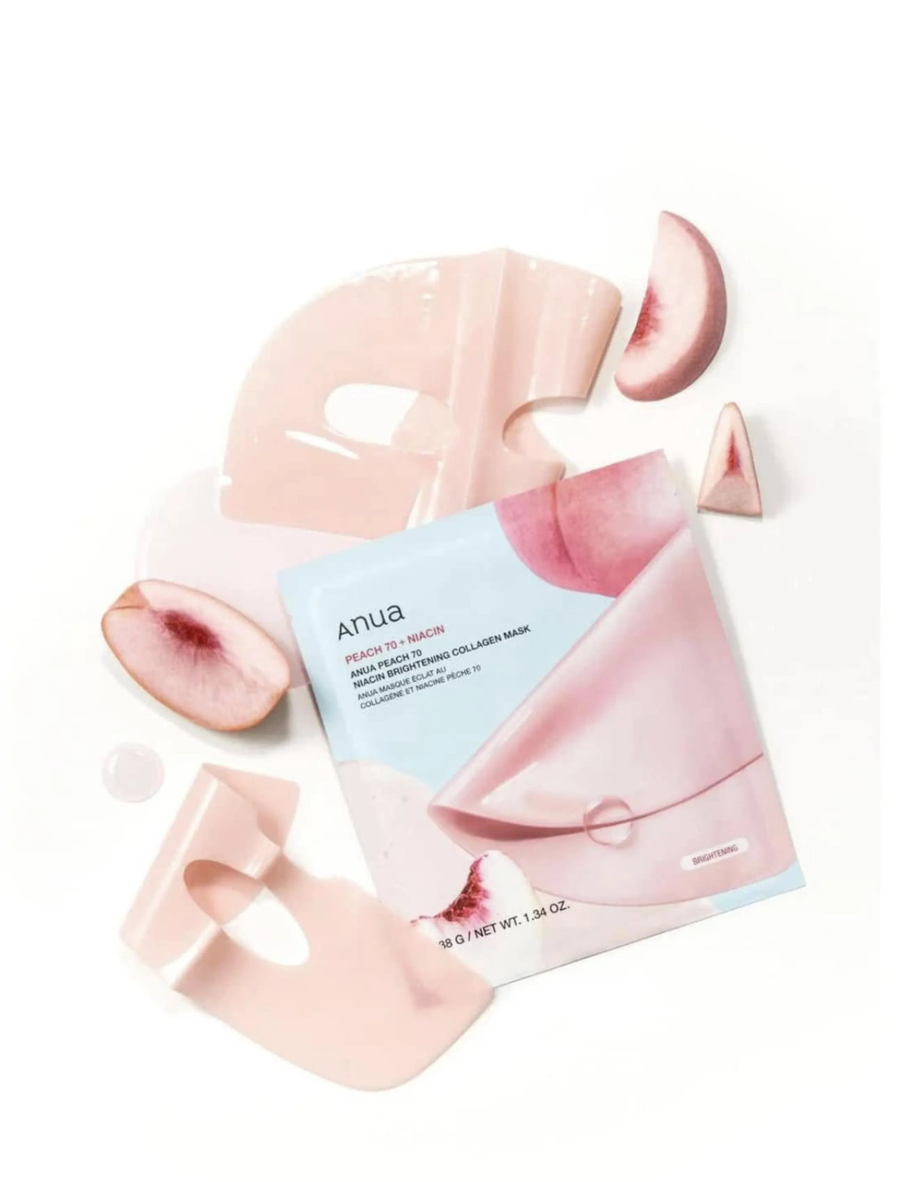 Anua Peach 70 Niacin Brightening Collagen Mask, 1 STK, Nude, Masker > Sheetmask, Dame