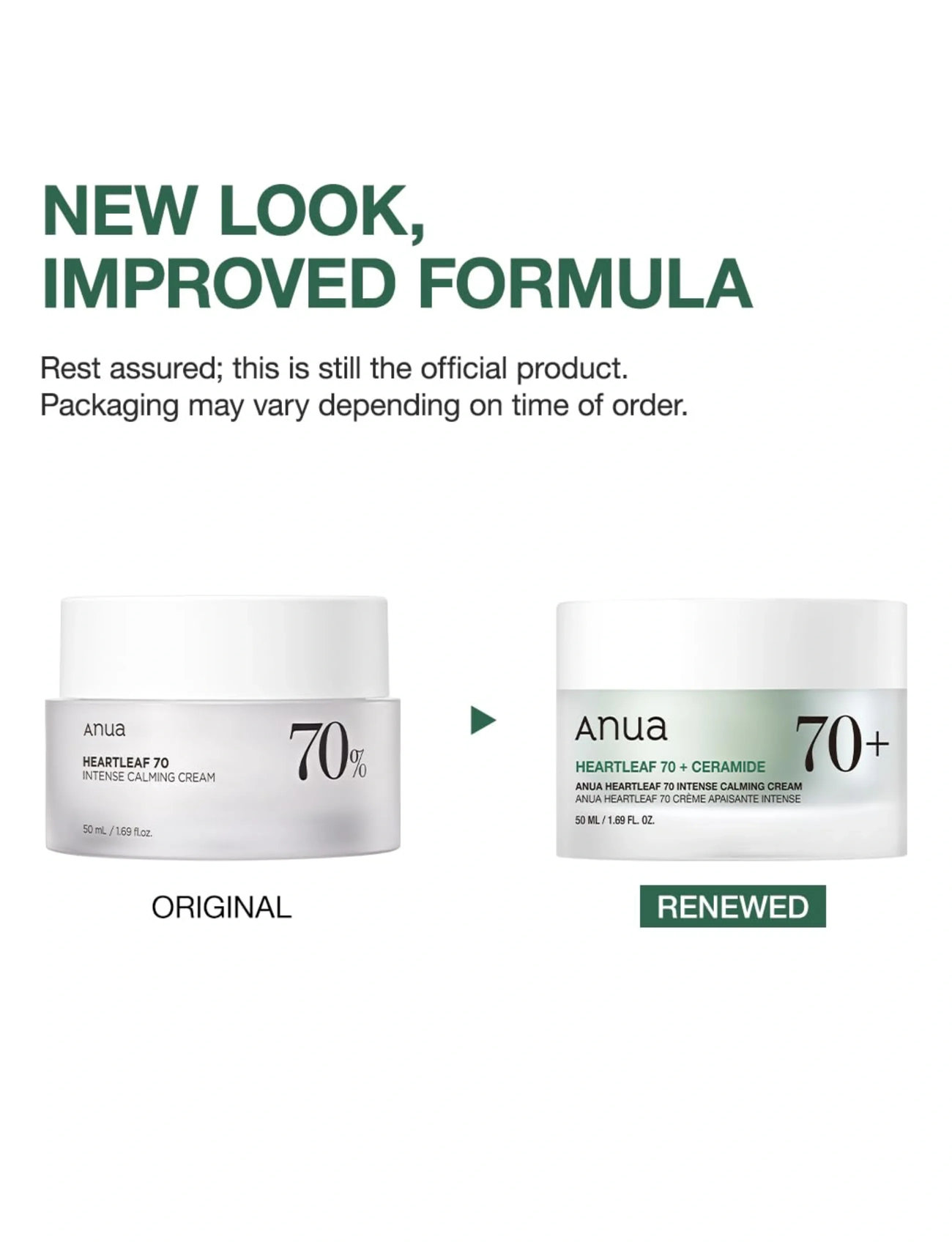 Anua Heartleaf 70% Intense Calming Cream, 50 ml, Nude, Fugtighedscreme > Dagcreme, Dame