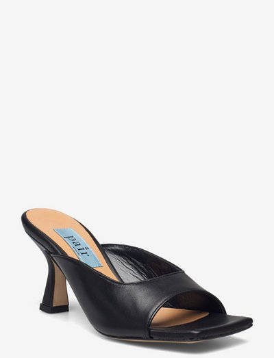 Simple mule semisquare - heeled sandals - nero