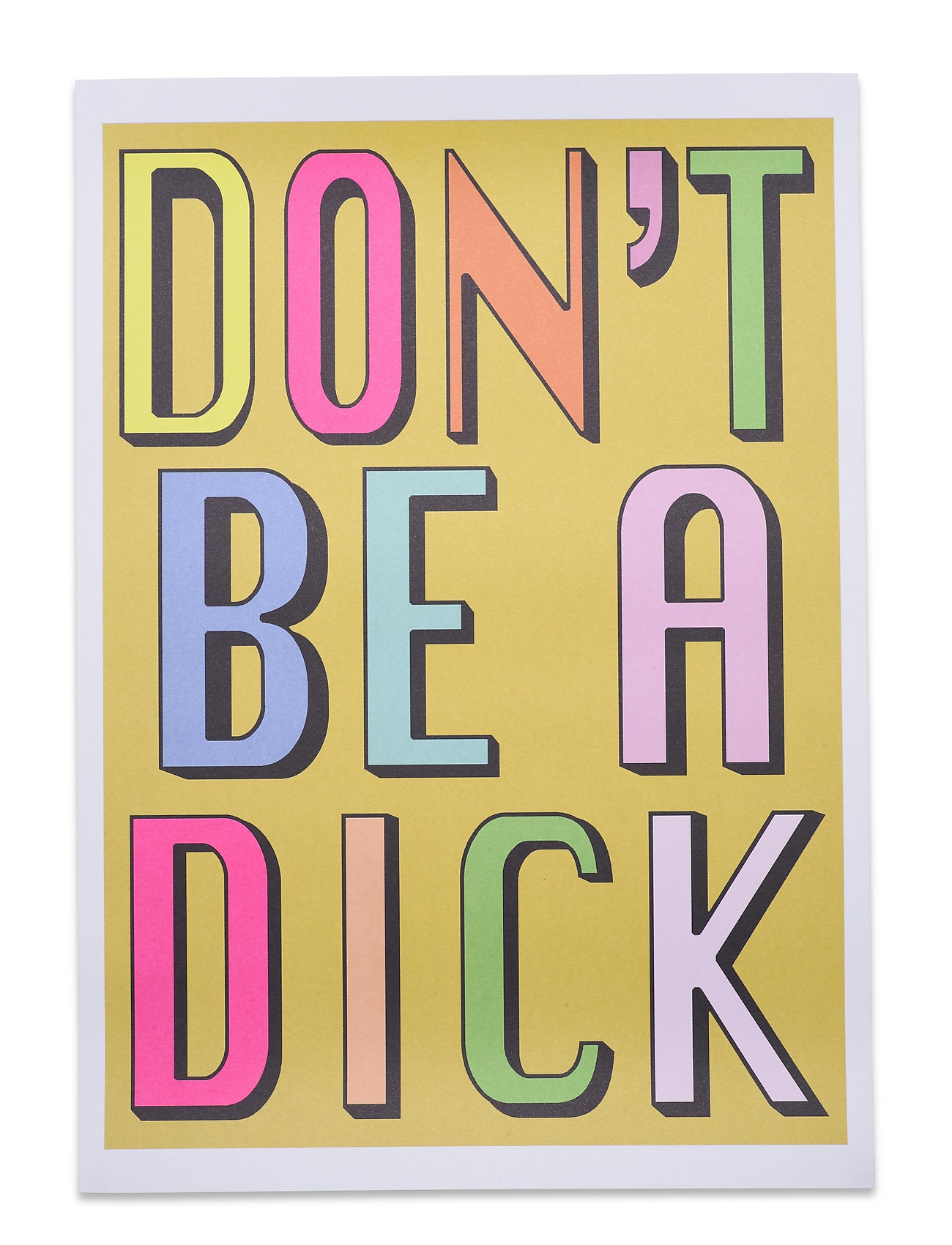Aparte X Hannah Carvell - Don't Be A Dick Home Decoration Posters & Frames Posters Graphical Patterns Multi/patterned Aparte Works