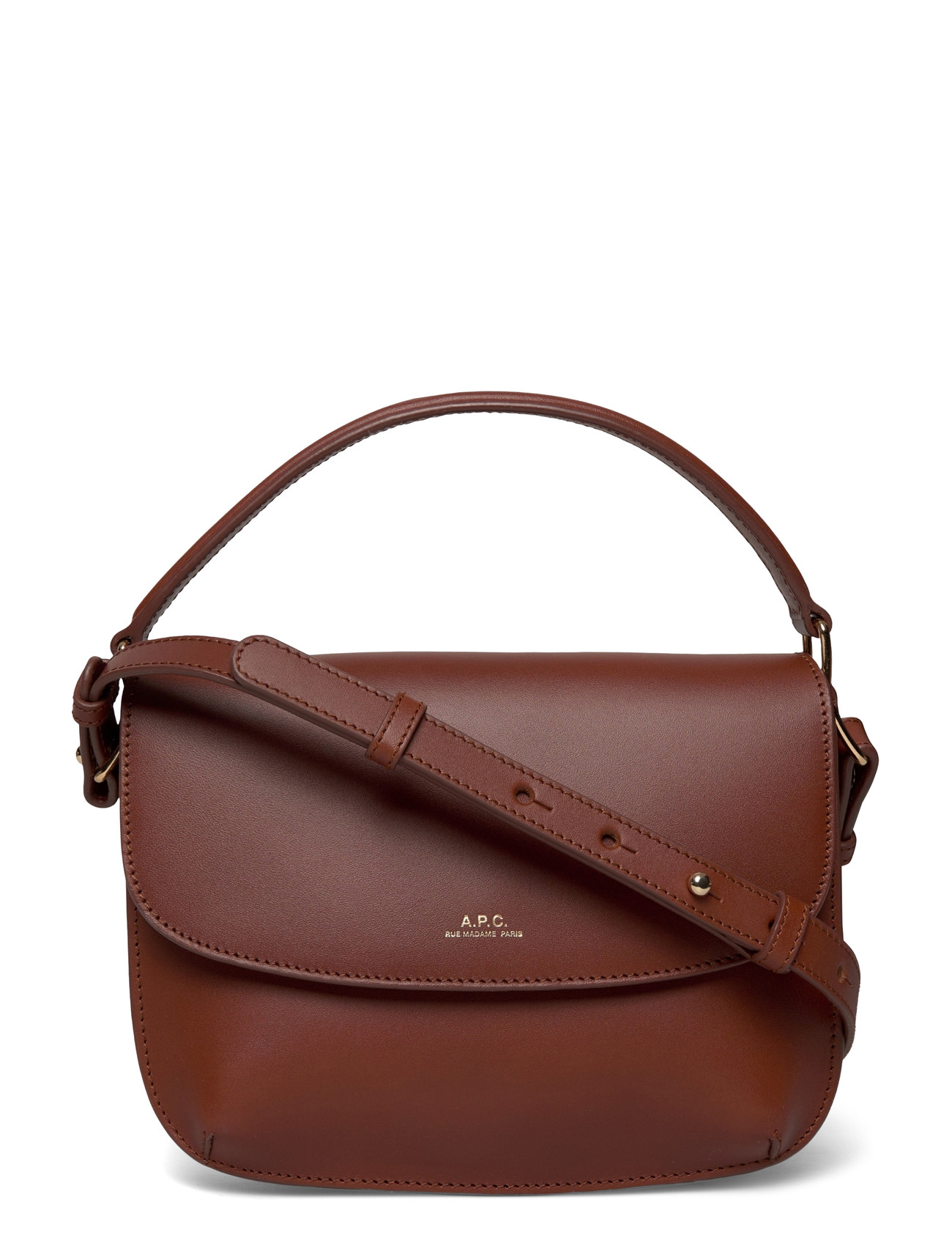 A.P.C. Sac Sarah Shoulder Mini, One Size, Brown, Tasker > Crossbody-Tasker, Dame