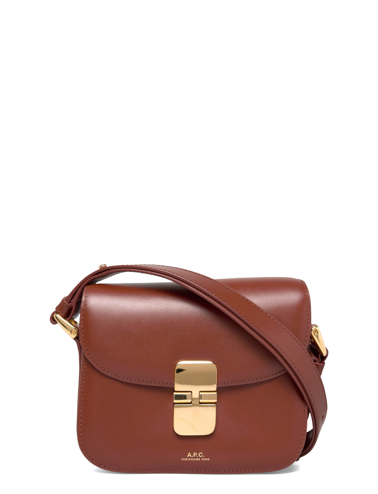 A.P.C. Bag Grace Mini, One Size, Brown, Tasker > Tasker Med Tophåndtag, Dame