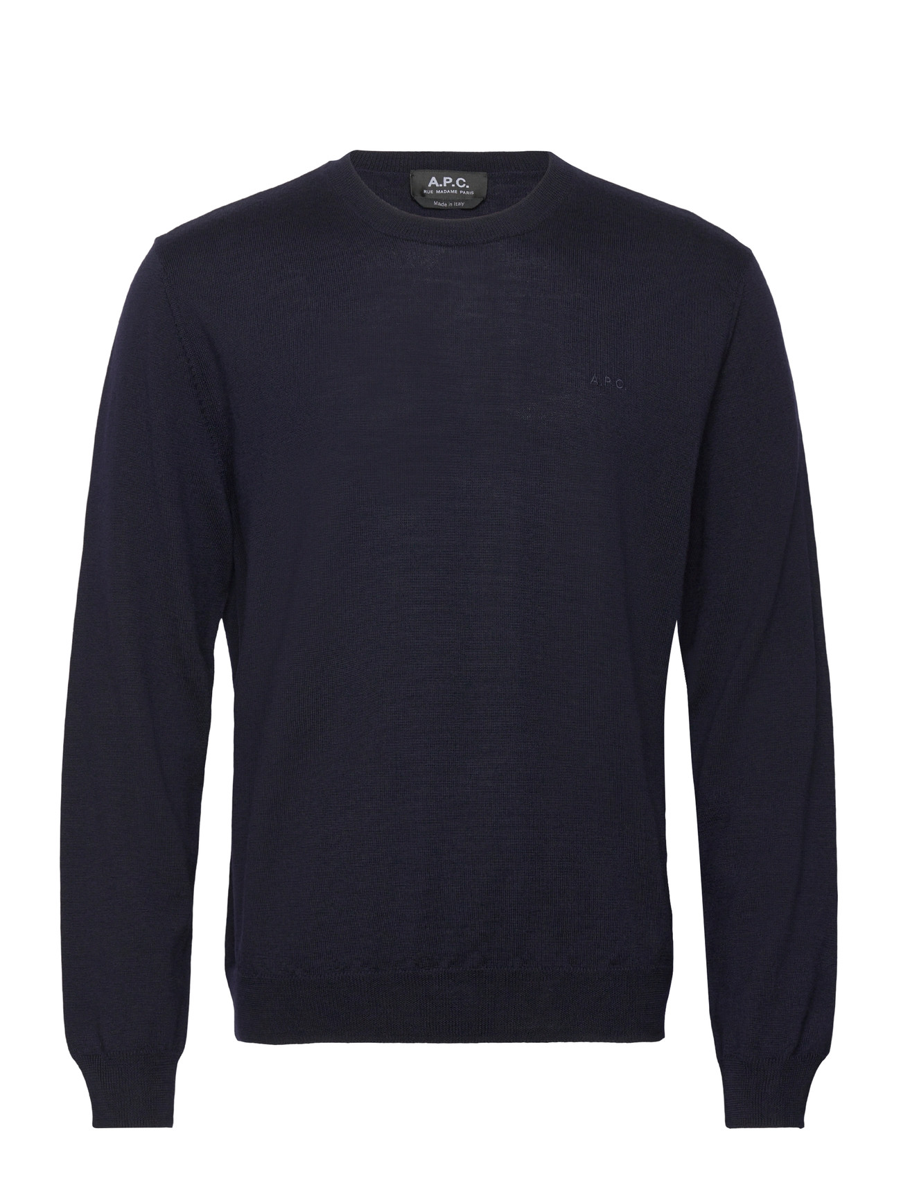 A.P.C. Pullover Matt Logo, L, Navy, Strik > Runde Halse, Herre