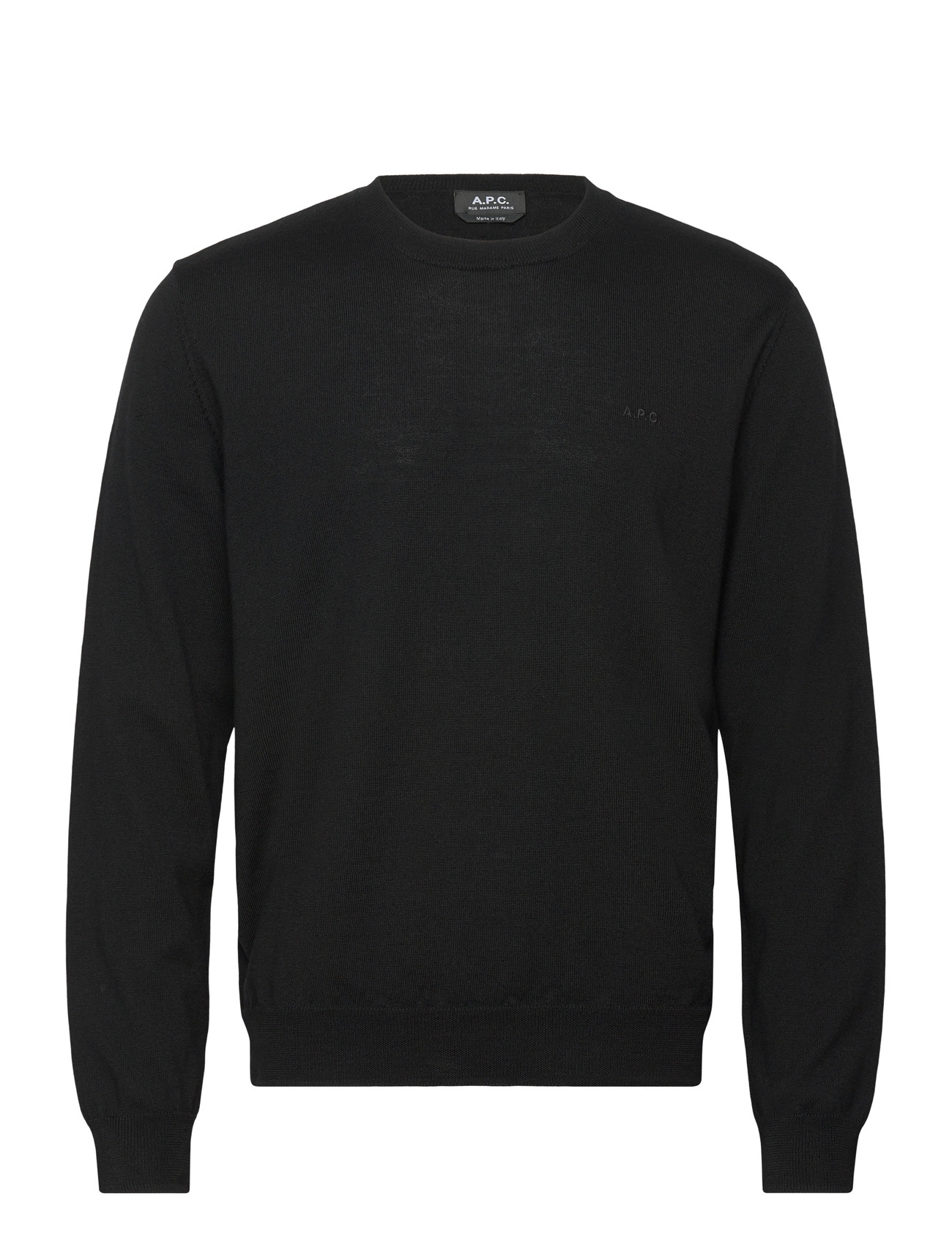 A.P.C. Pullover Matt Logo, S, Black, Strik > Runde Halse, Herre