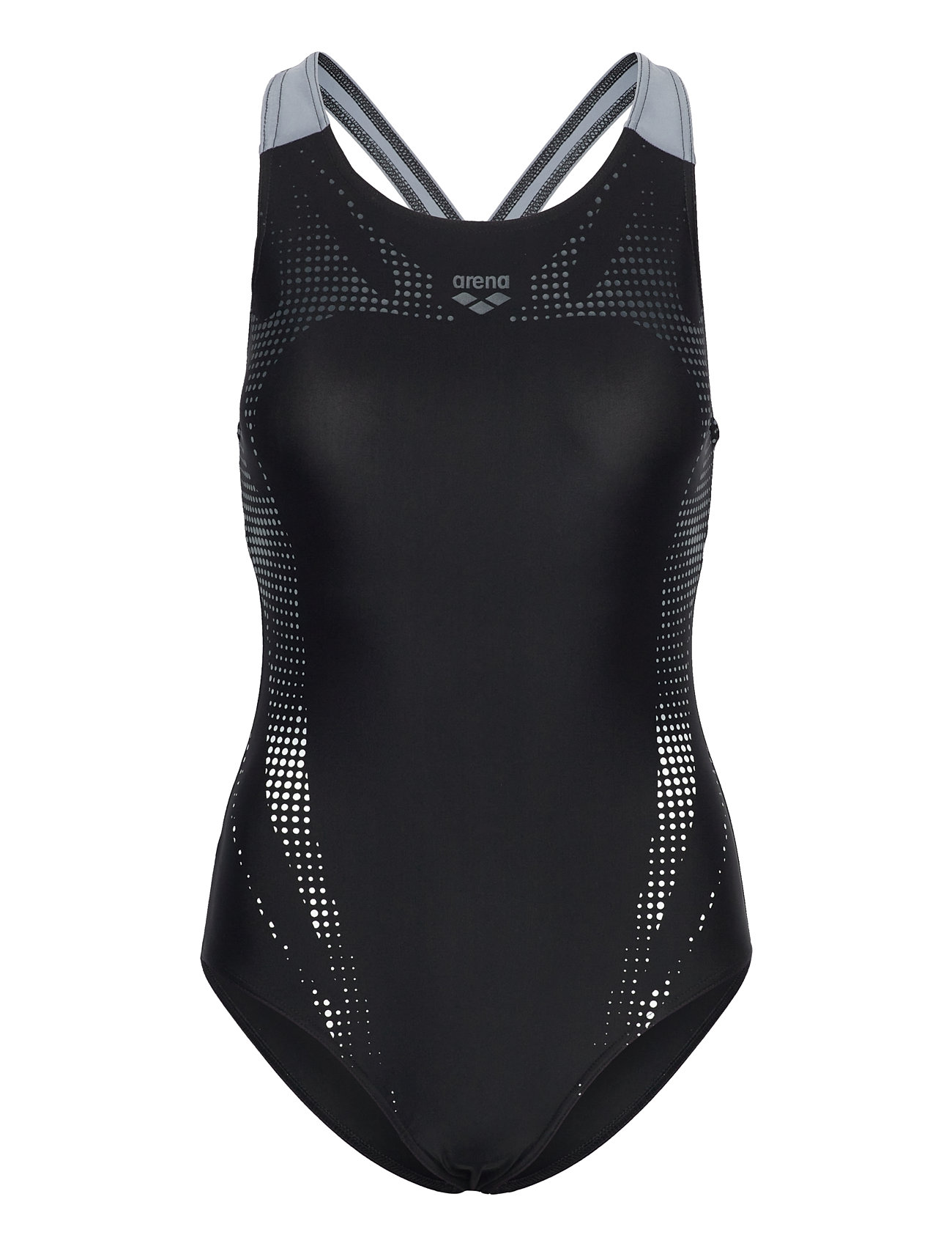 Arena Women's Arena Spider Web Swimsuit V Back Black-Sea Svart