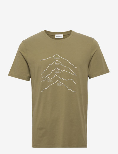 JAAMES TOP MOUNTAINS - koszulki z nadrukiem - oliva