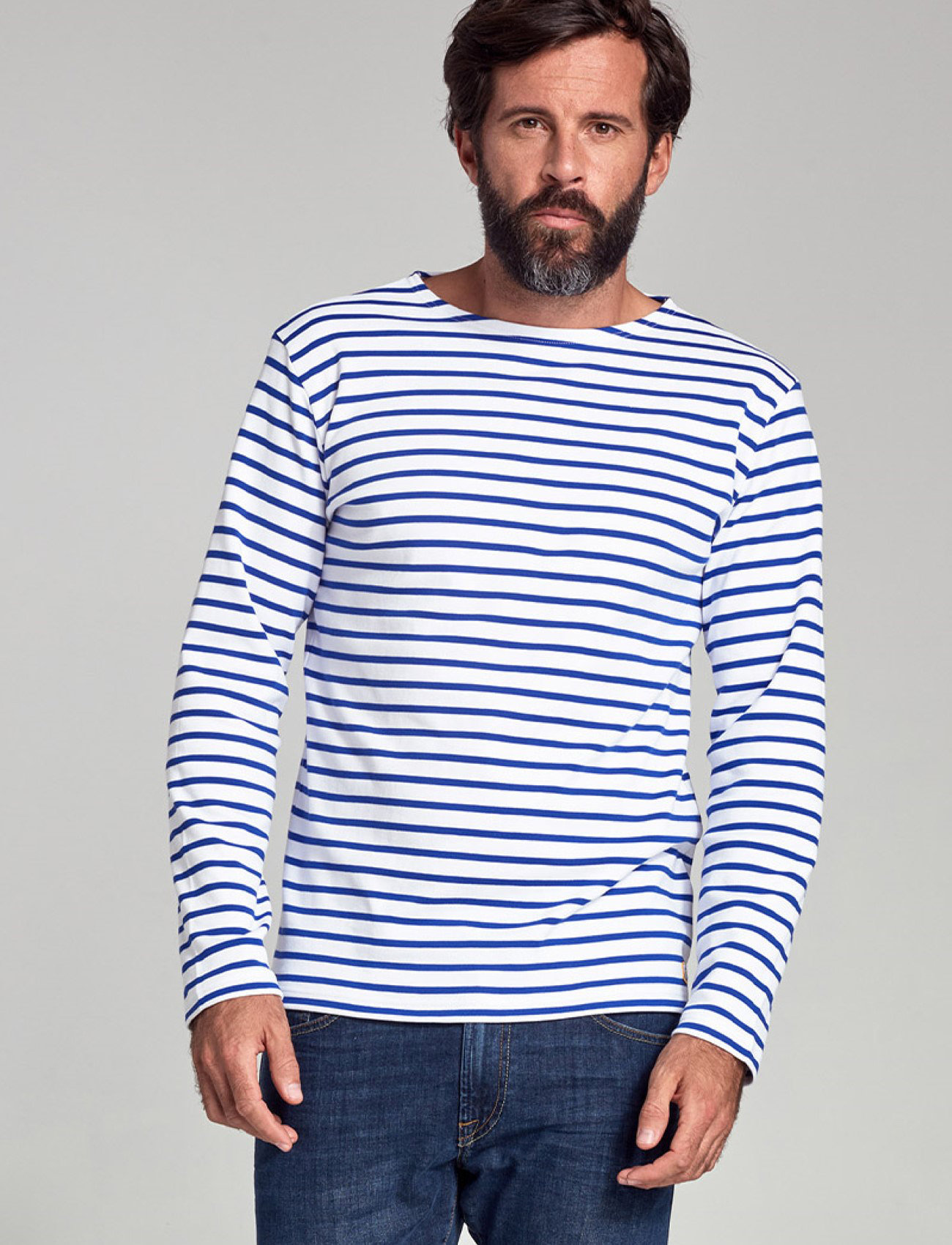 Armor Lux Breton Striped Shirt, XXL, Blue, T-Shirts > Langærmede, Herre