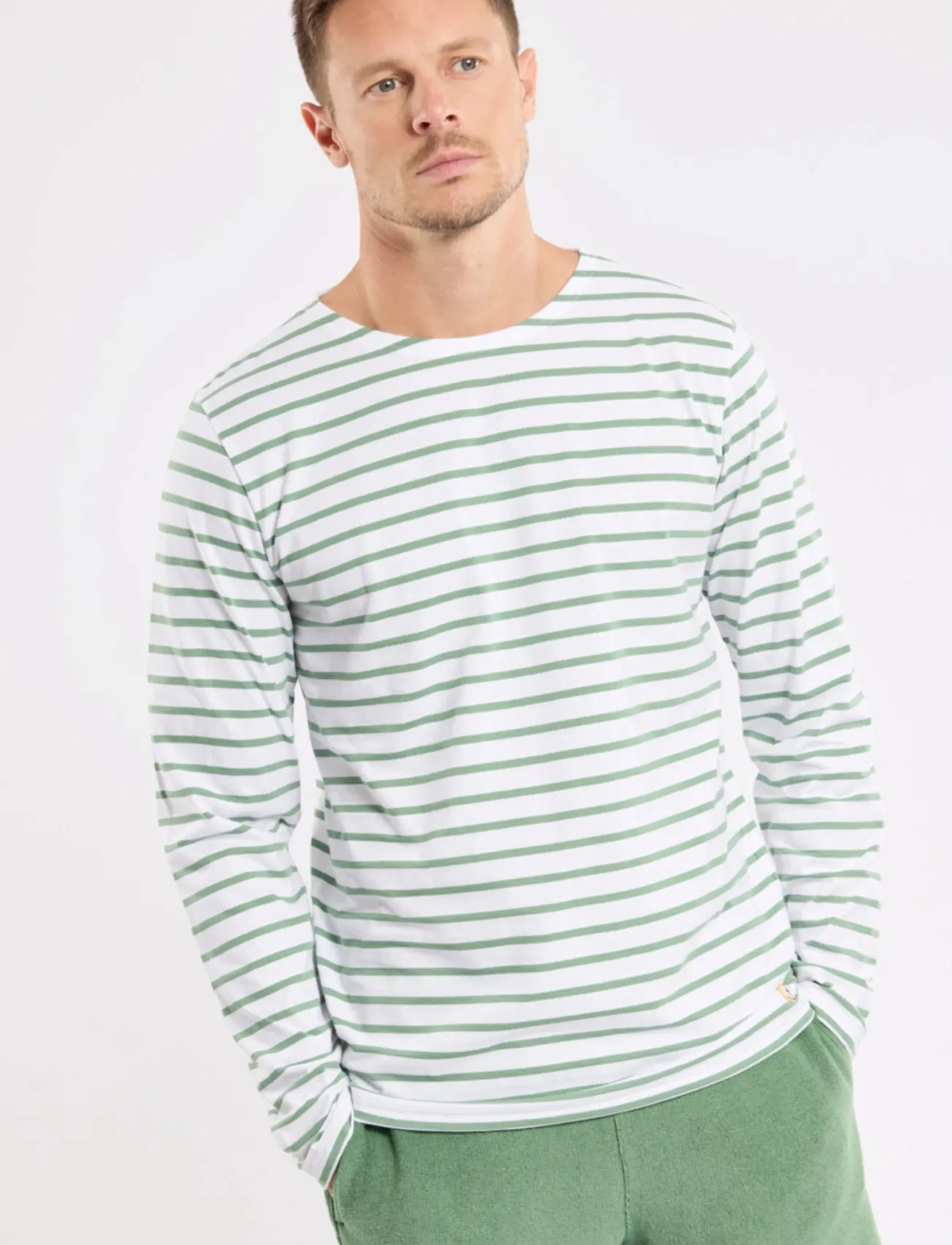 Armor Lux Heritage Plozévet Men's Striped Shirt, M, White, T-Shirts > Langærmede, Herre