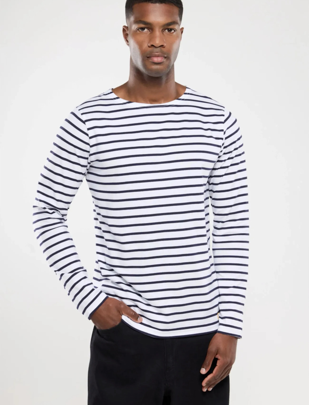 Armor Lux Heritage Plozévet Men's Striped Shirt, S, White, T-Shirts > Langærmede, Herre
