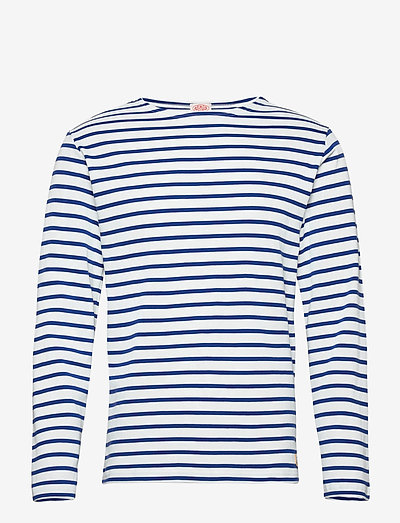 Striped Breton Shirt "Houat" - t-krekli ar garām piedurknēm - white/ royal blue