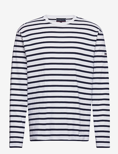 Striped Breton Shirt "Crozon" - t-krekli ar garām piedurknēm - white/navy