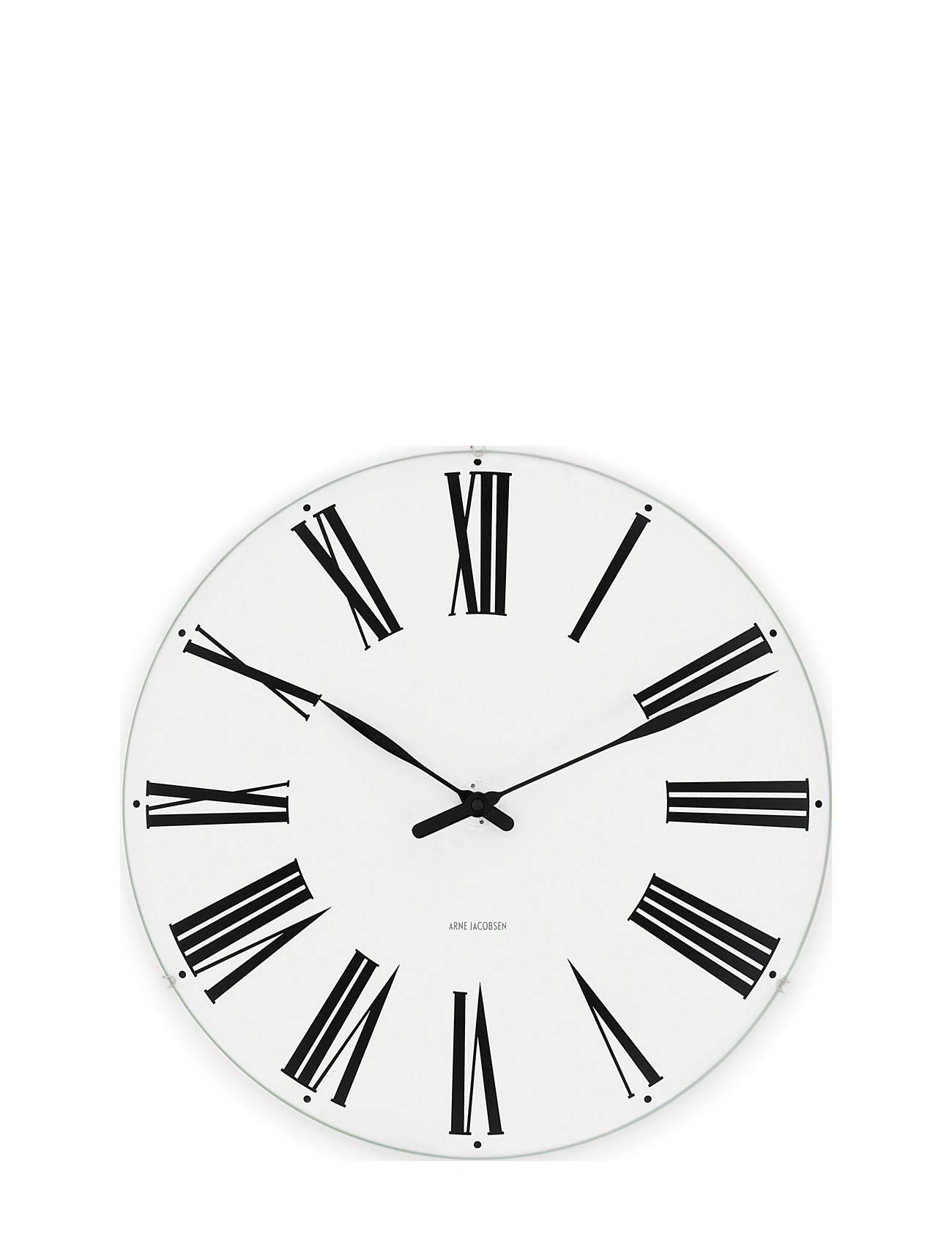 "Arne Jacobsen Clocks" "Roman Vægur Ø16 Cm Hvid/Sort Home Decoration Watches Wall Clocks Multi/patterned Arne