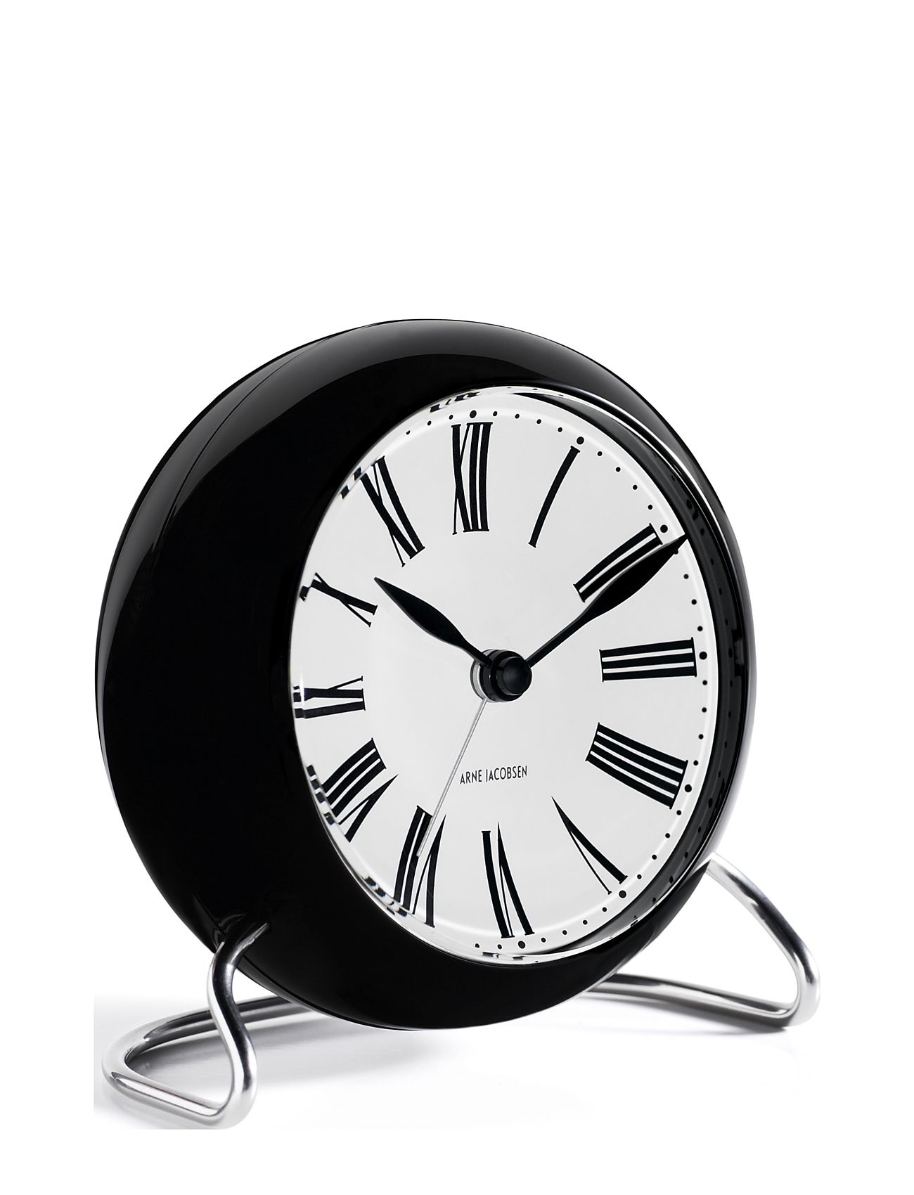 Roman Bordur Ø11 Cm Hvid/Sort Home Decoration Watches Mantel & Table Clocks Black Arne Jacobsen Clocks