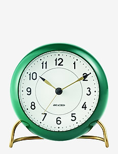 Station Table clock Ø11cm - alarm clocks - green/white