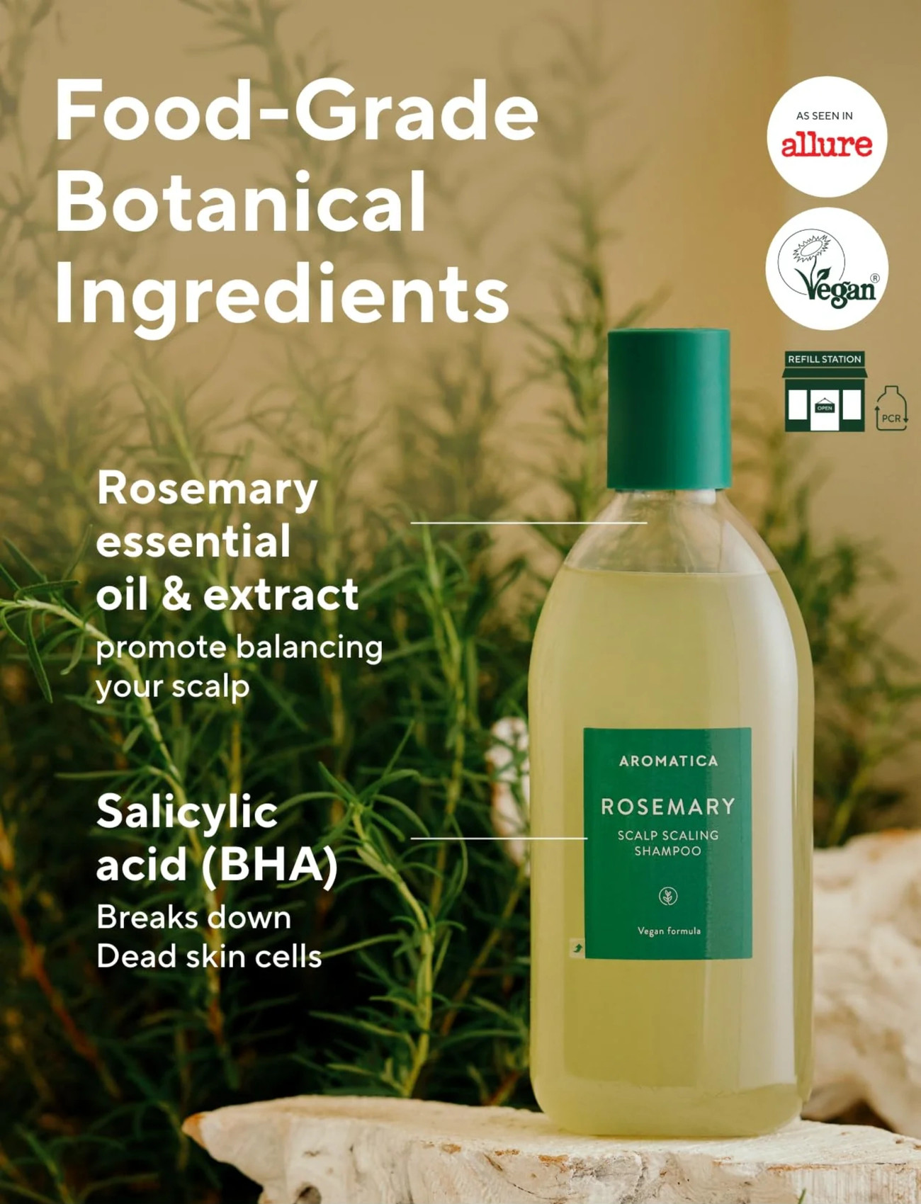 Aromatica Rosemary Scalp Scaling Shampoo, 400 ml, Nude, Care > Scalp Care, Dame
