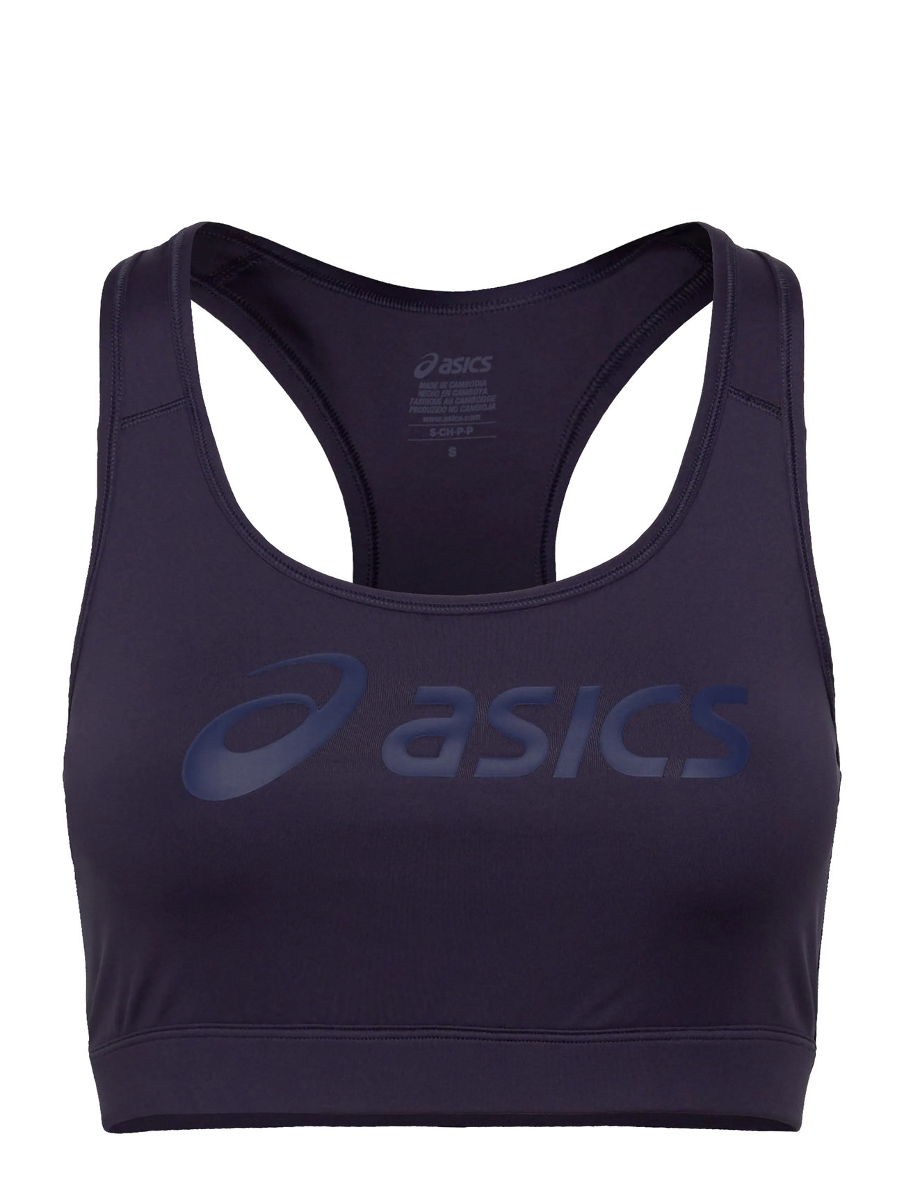 Asics Essential Asics Logo Padless Bra, XS, Navy, Sport Clothing > Sport Bras - All, Dame