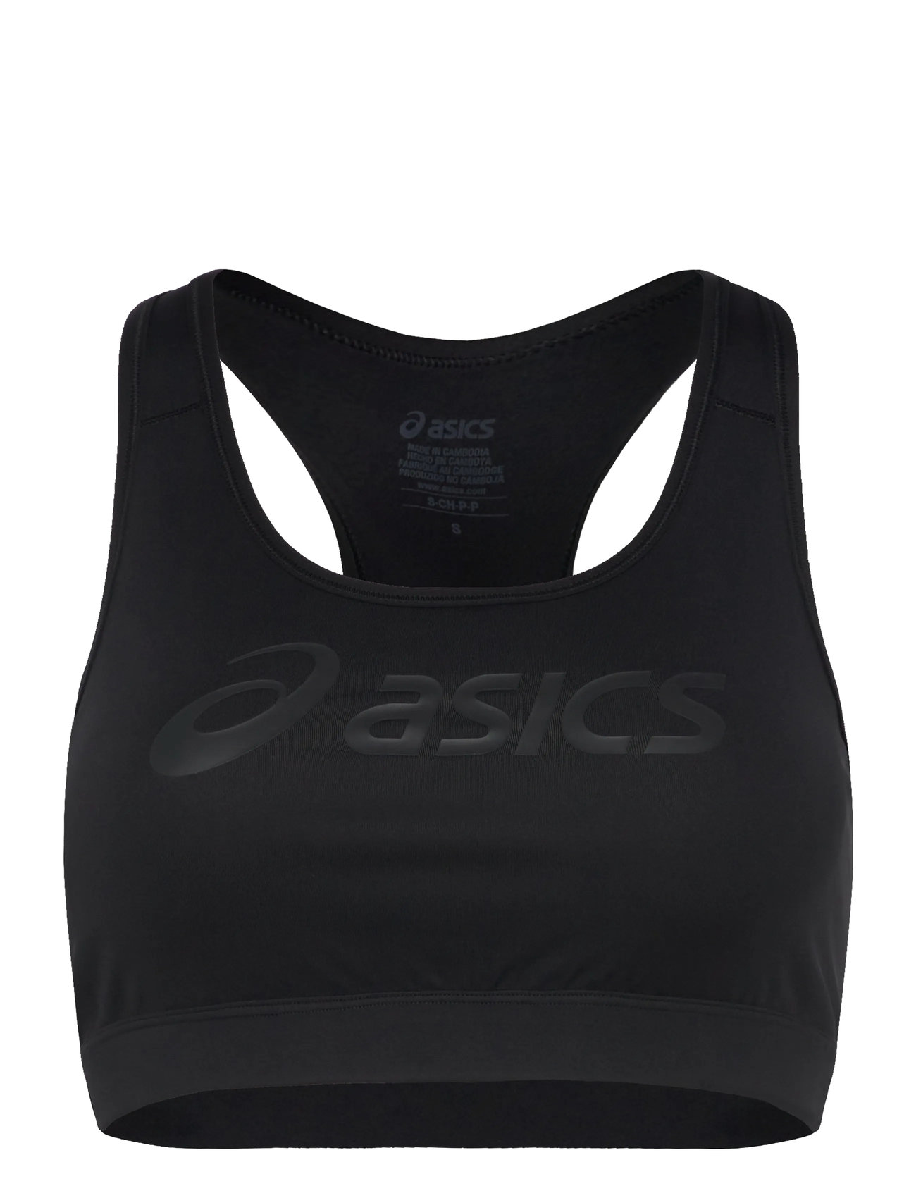 Asics Essential Asics Logo Padless Bra, M, Black, Sport Clothing > Sport Bras - All, Dame