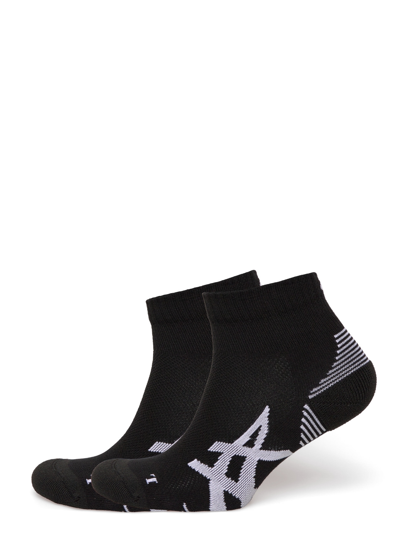 Asics 2 Pack Cushioned Run Quarter Sock, L, Black, Sport Clothing > Sport Socks, Dame