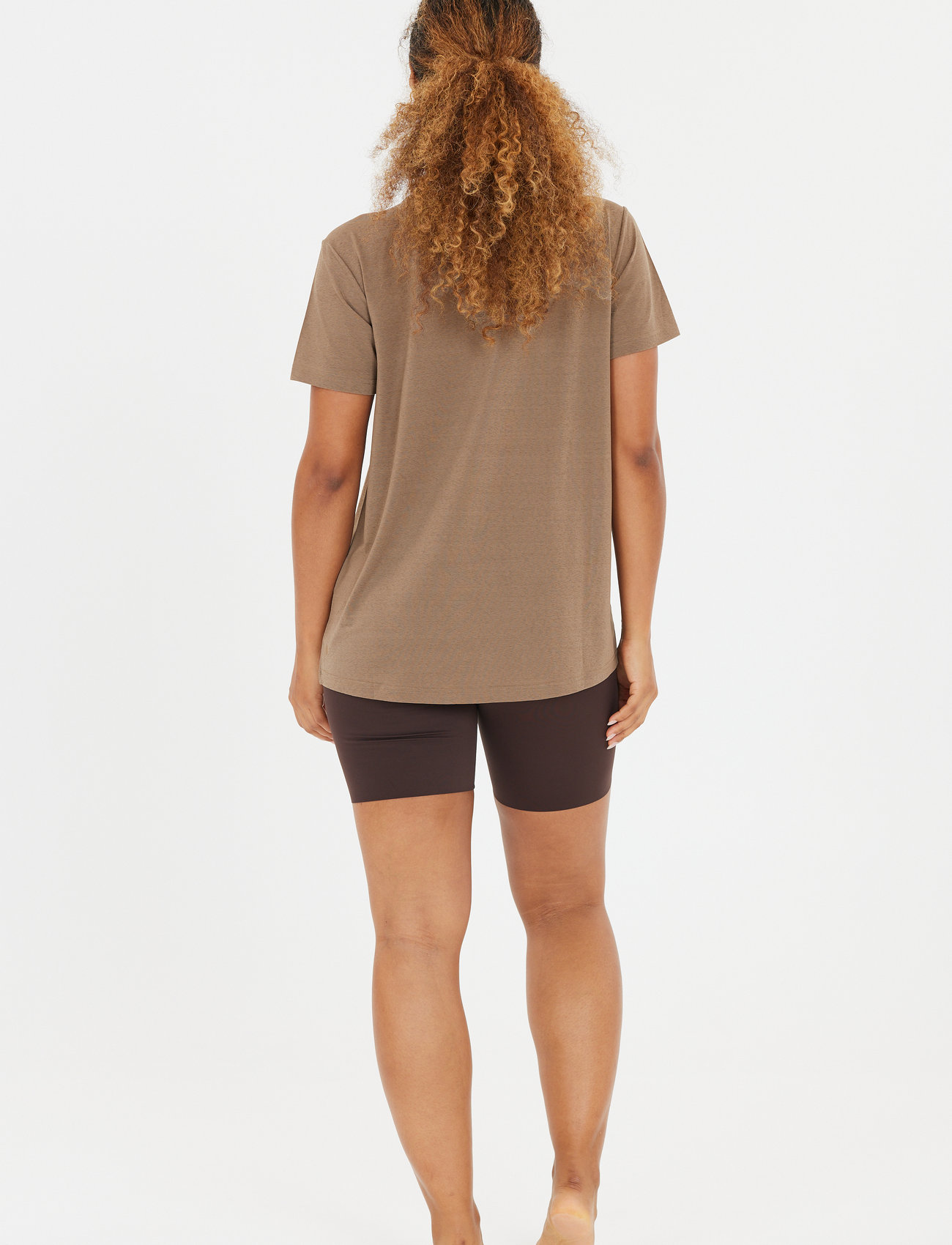 Athlecia Lizzy W Slub S/S Tee, 38, Brown, Sports Overdele & T-shirts > Sport T-shirts, Dame