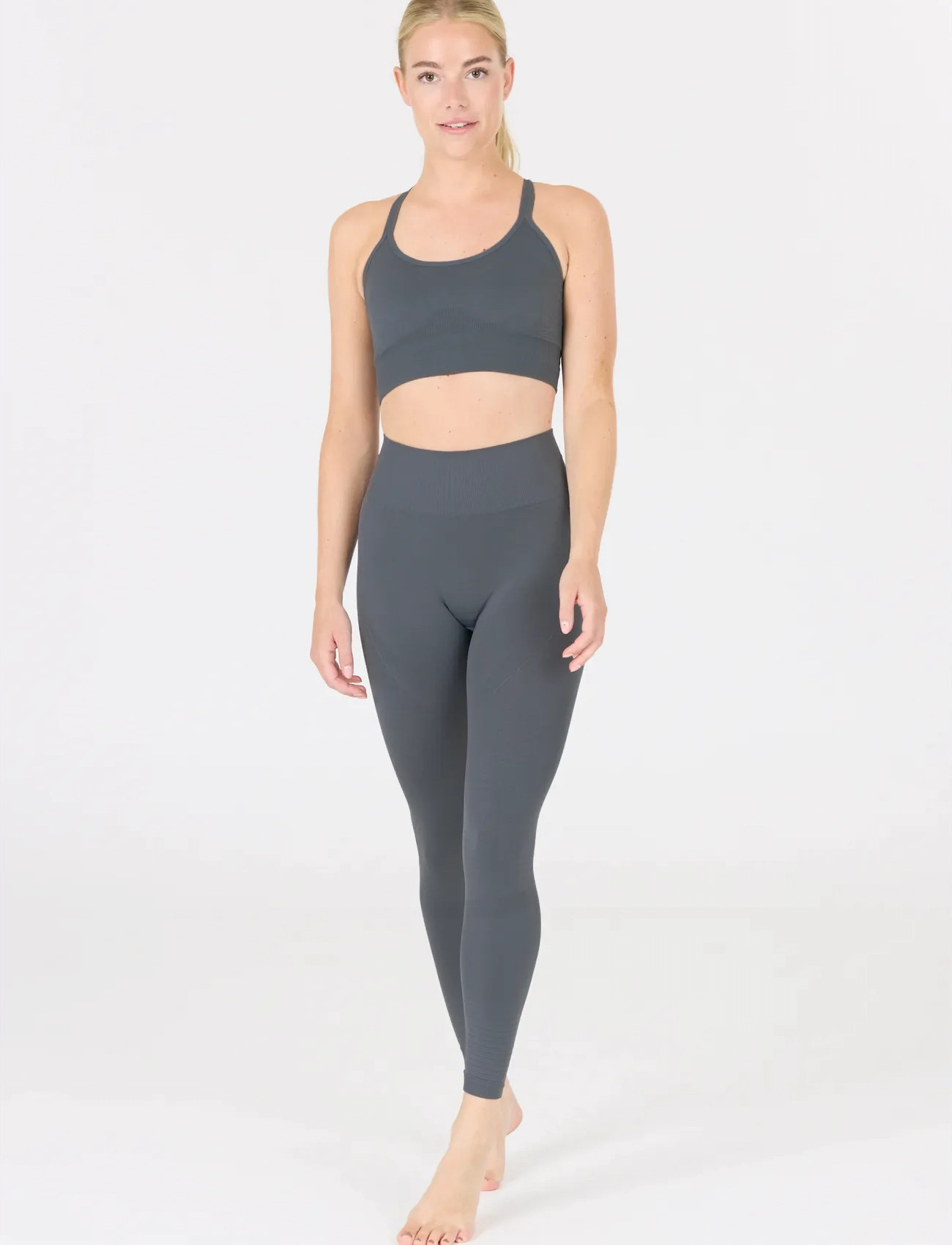 Athlecia Nagar W Seamless Tights, L/XL, Grey, Sport Tights > Sport Seamless Tights, Dame