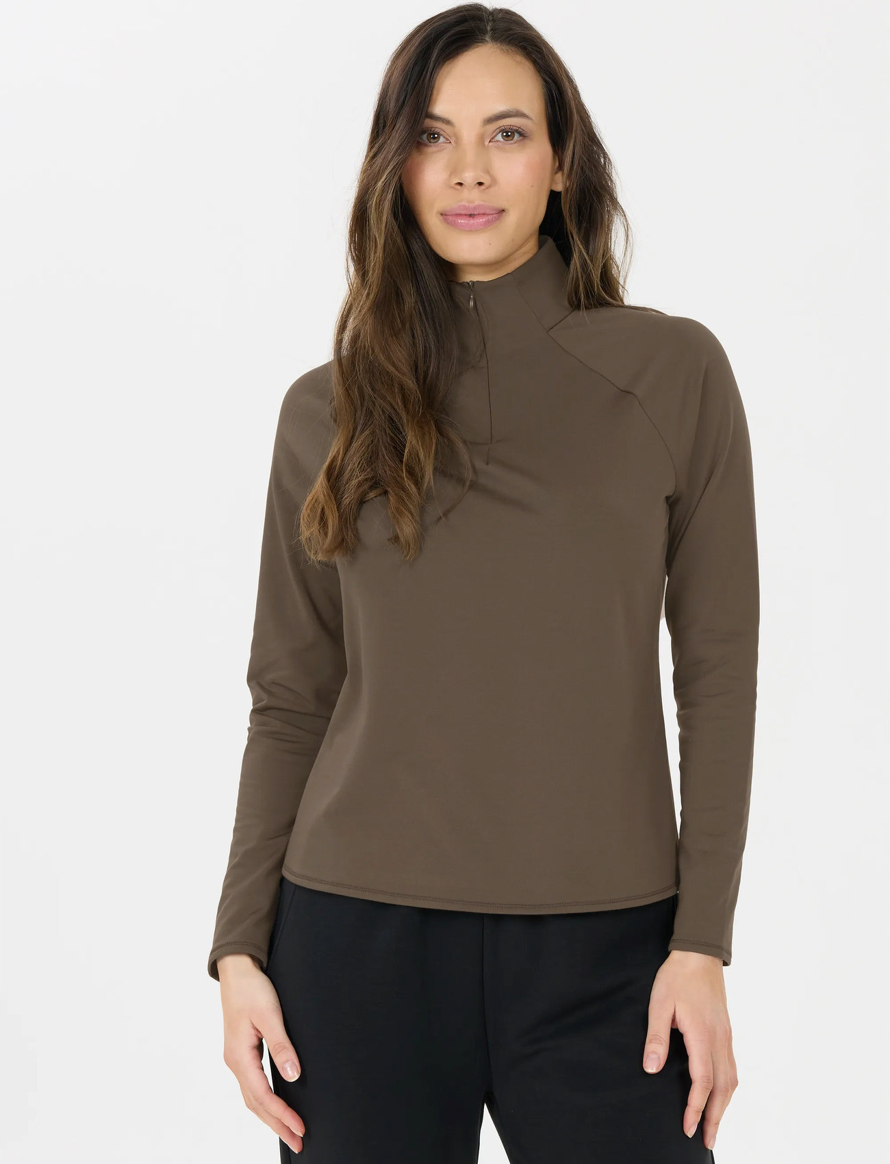 Athlecia Milian W Midlayer, 40, Brown, Sport Base Layers > Sport Base Layer Overdele, Dame