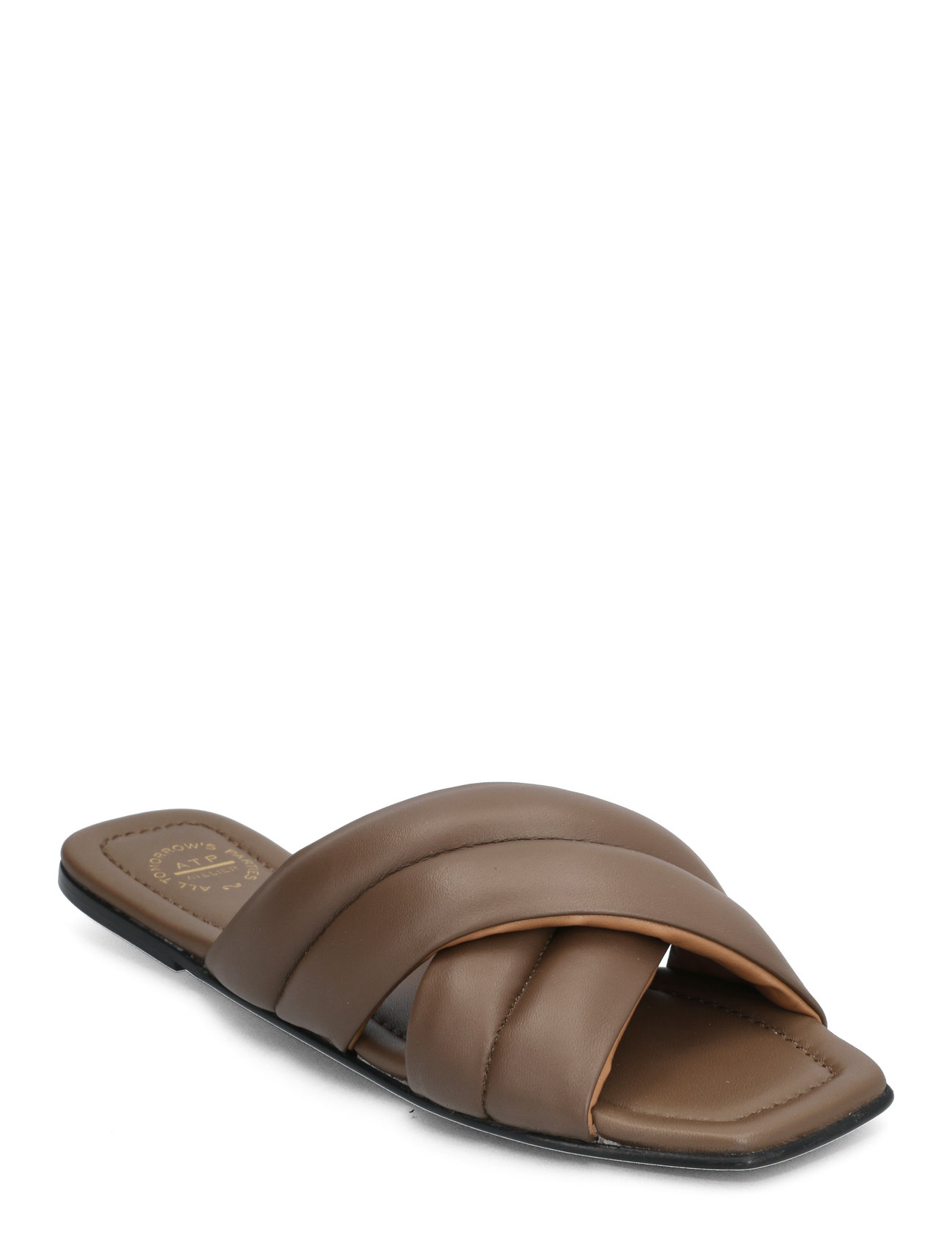 Cotti Khaki Brown Nappa Flate Sandaler Brown ATP Atelier