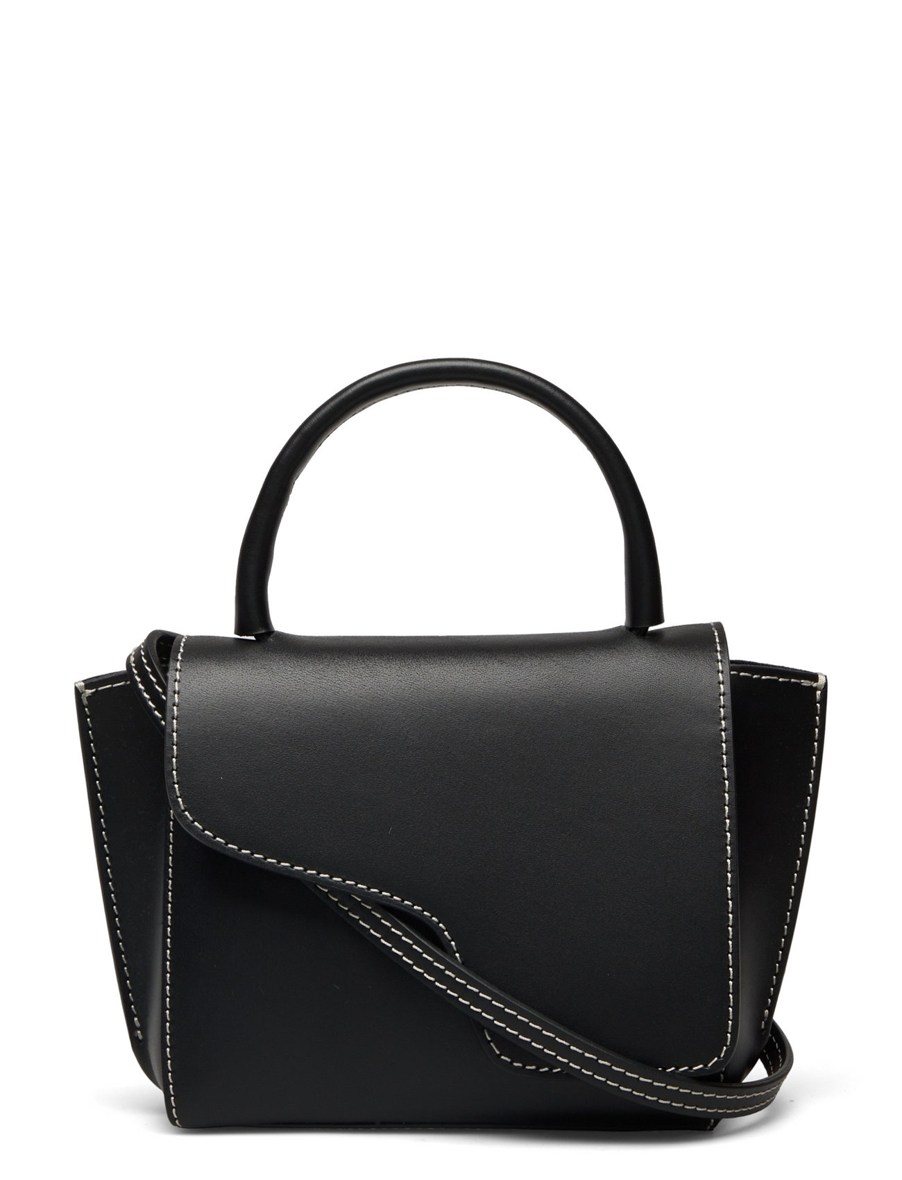 Montalcino Black/Contrast Stitch Vacchetta Designers Crossbody Bags Black ATP Atelier