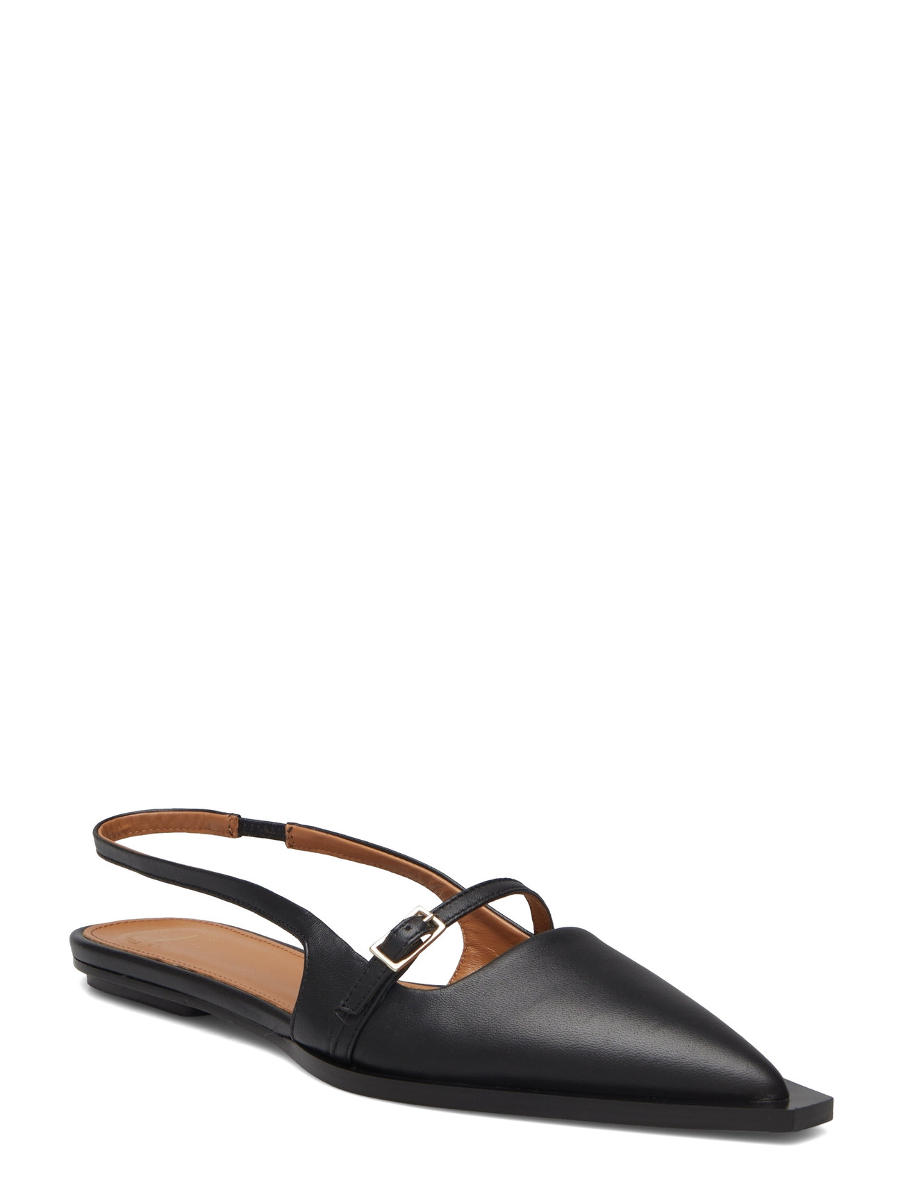 Cortina Black Nappa Shoes Slingbacks Flat Slingbacks Black ATP Atelier