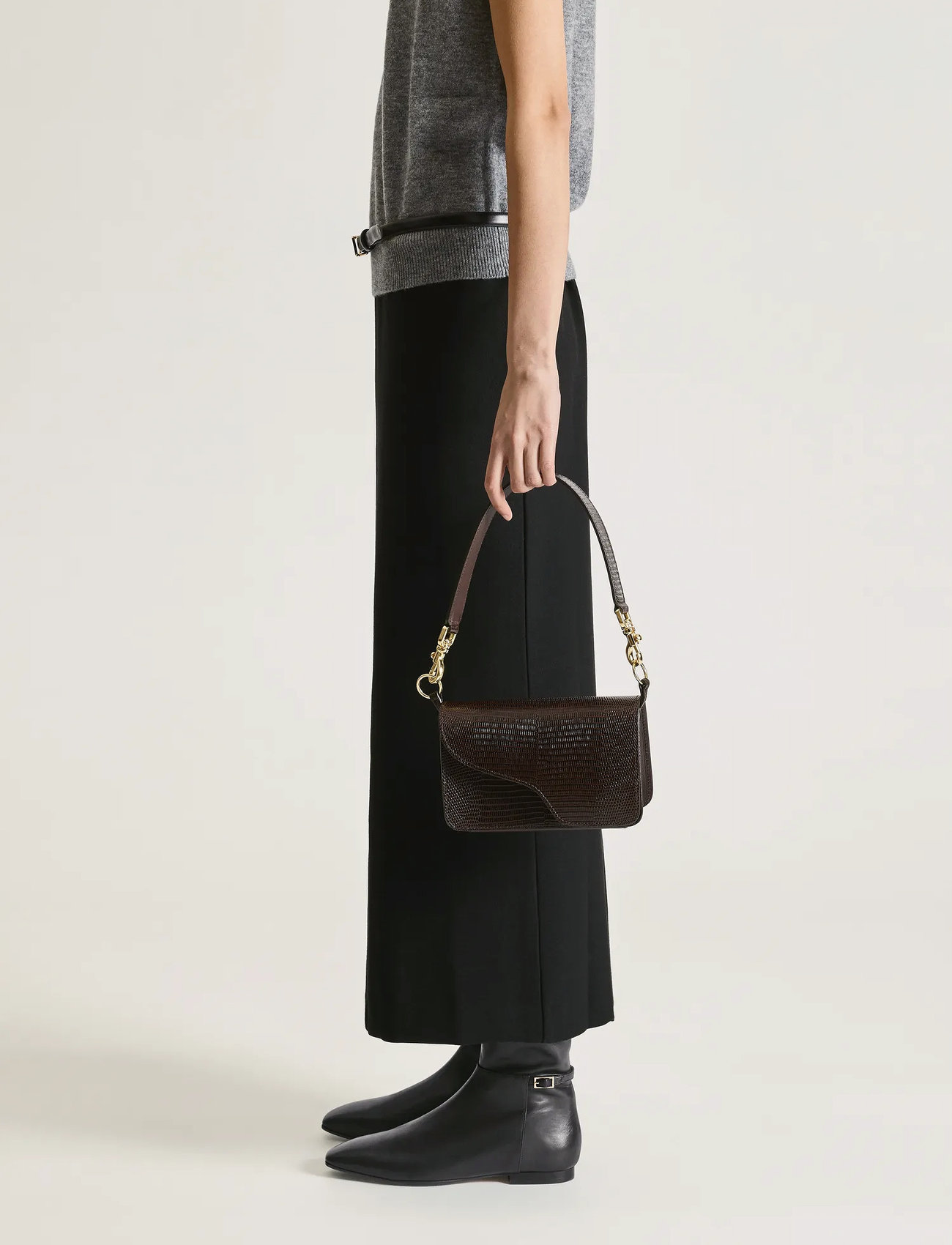 ATP Atelier Corsina Walnut Printed Lizard/Vacchetta, One Size, Brown, Tasker > Tasker Med Tophåndtag, Dame