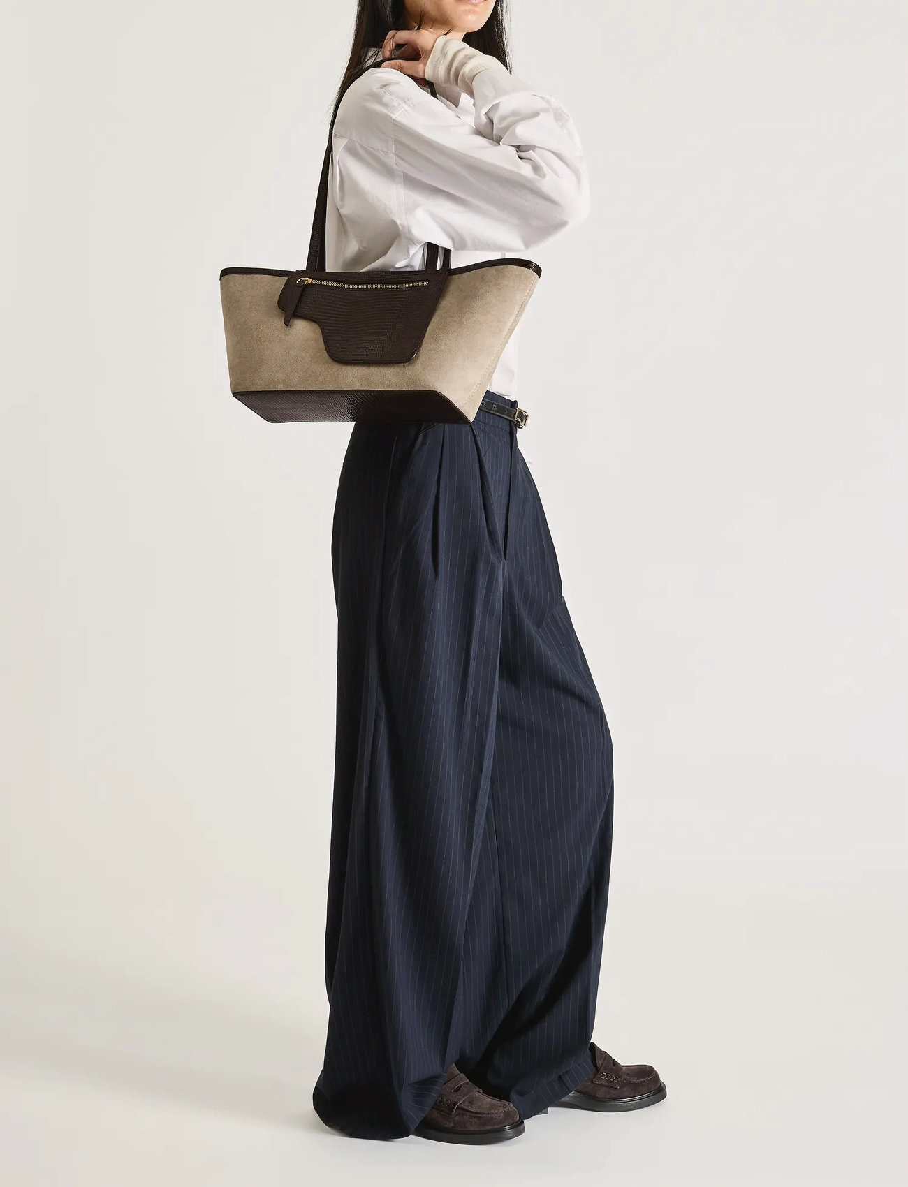 ATP Atelier Gaiba Avena/Walnut Suede/Printed Lizard, One Size, Beige, Tasker > Tasker Med Tophåndtag, Dame