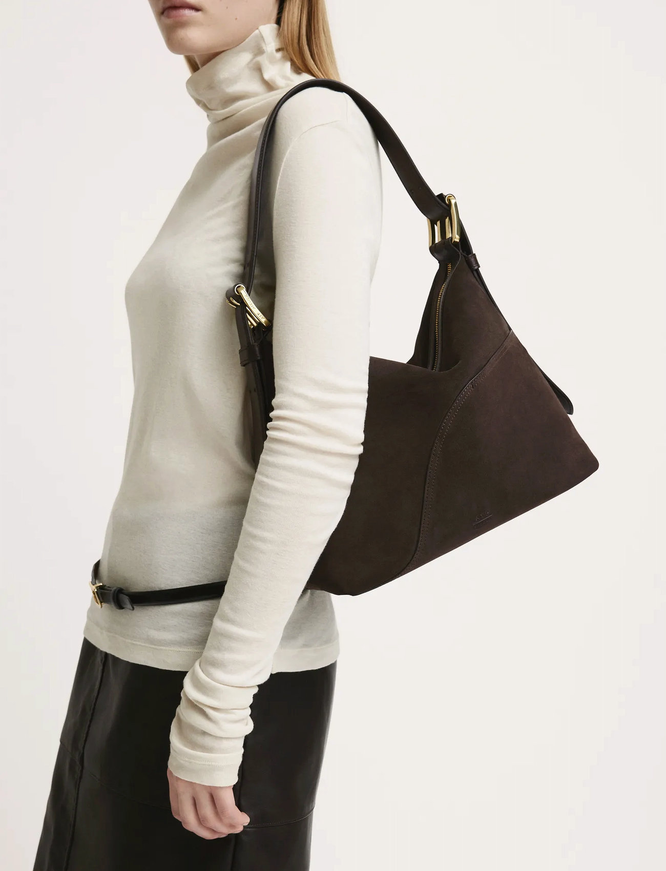 ATP Atelier Bassanina Walnut Suede/Vacchetta, One Size, Brown, Tasker > Tasker Med Tophåndtag, Dame