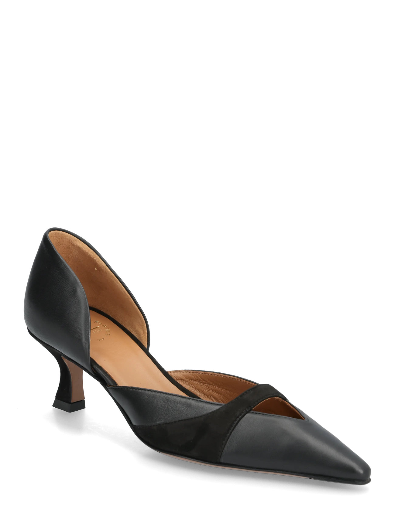 ATP Atelier Gerola Black Nappa/Camoscio, 38, Black, Pumps > Klassiske, Dame