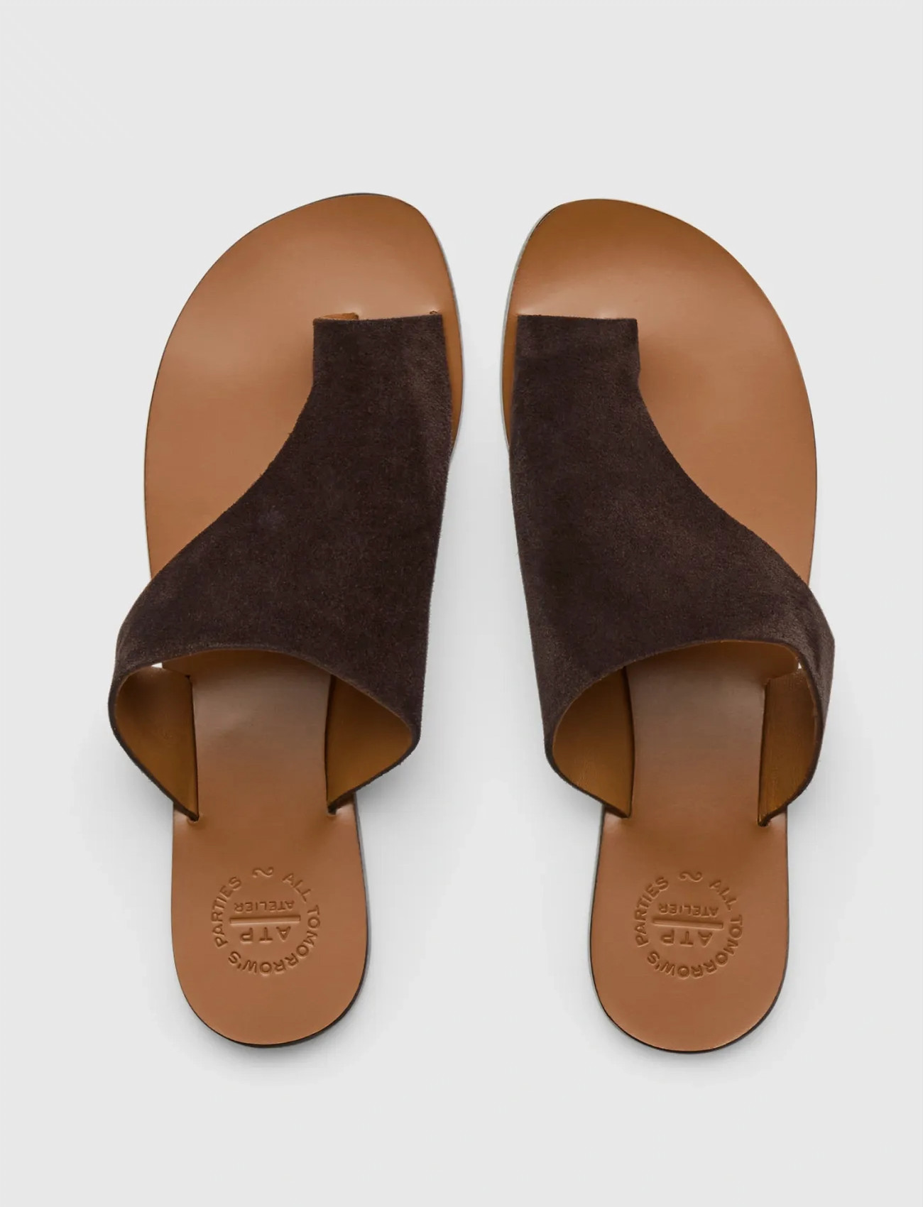 ATP Atelier Rosa Walnut Suede, 38, Brown, Sandaler > Flade Sandals, Dame
