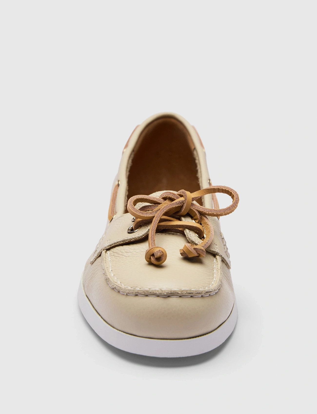 ATP Atelier Nesso Mandorla Grained Calf, 37, Cream, Sko > Bådsko, Dame