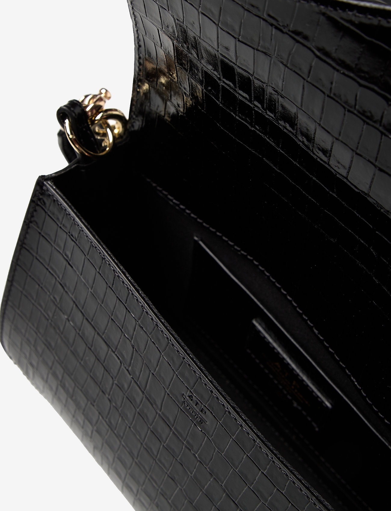 ATP Atelier - Assisi Black Printed Crocolino - shoulder bags - black - 3