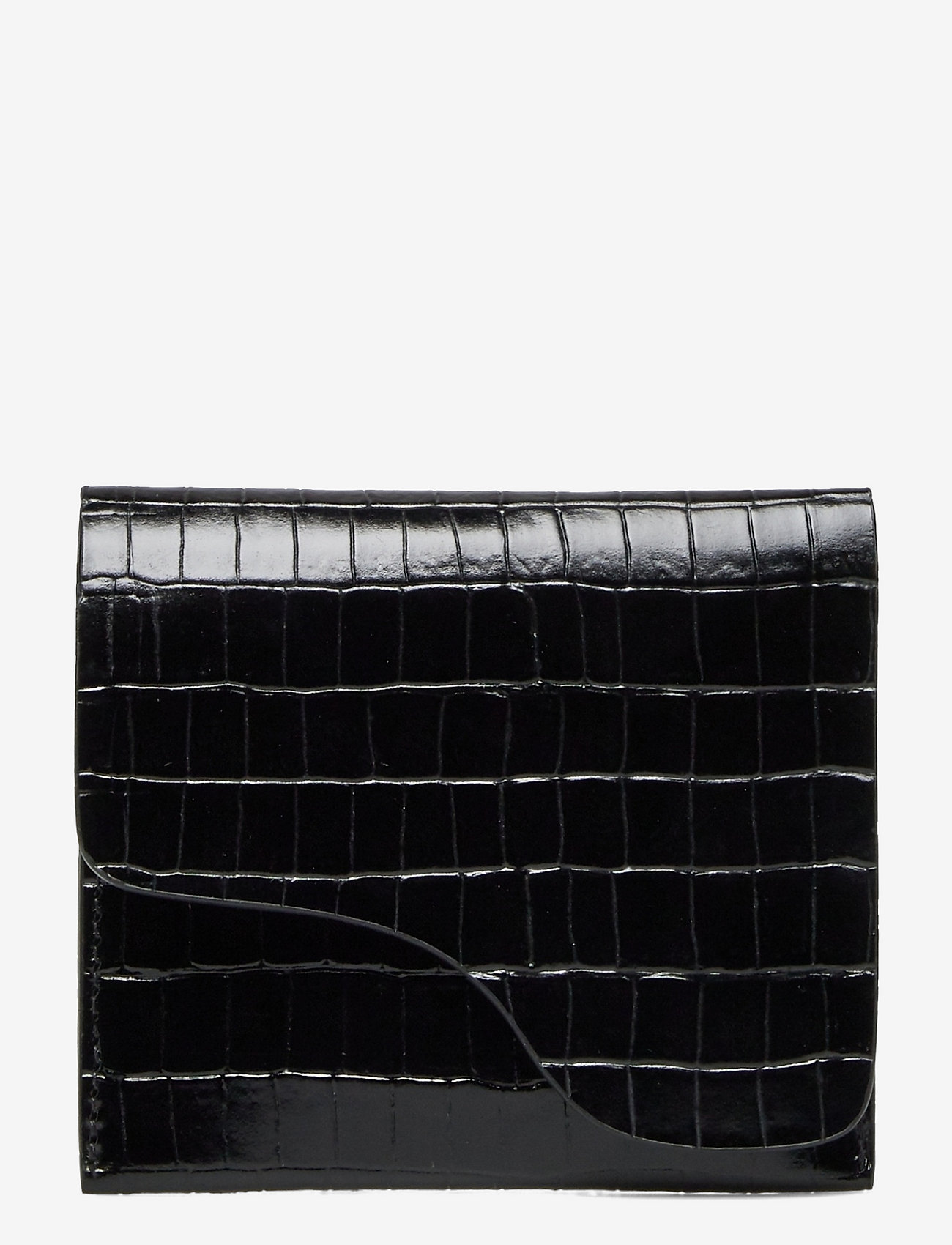 ATP Atelier - Olba Black Printed Crocolino - wallets - black - 0