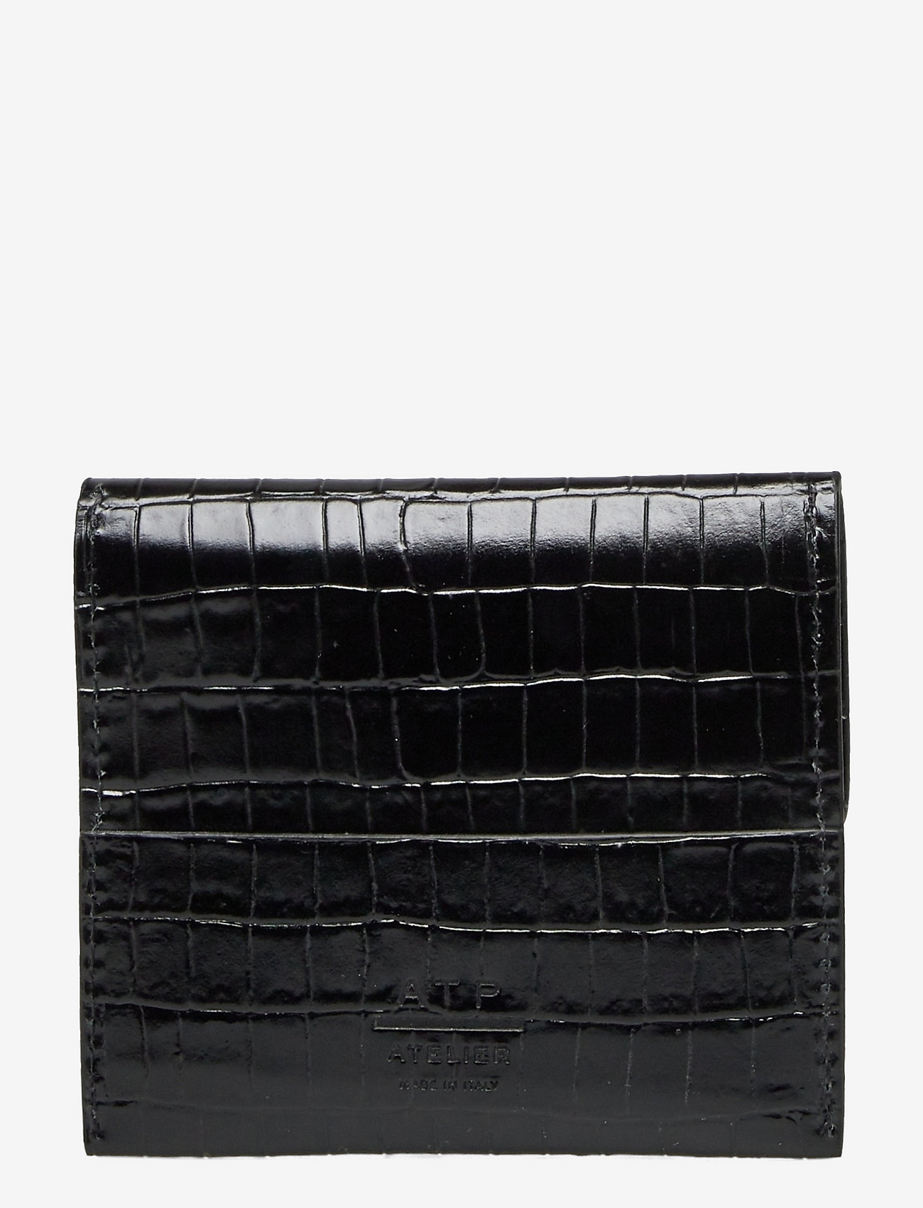 ATP Atelier - Olba Black Printed Crocolino - wallets - black - 1