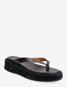 Roseo Black Nappa - platform sandals - black