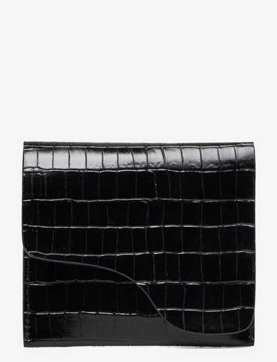 Olba Black Printed Crocolino - purses - black