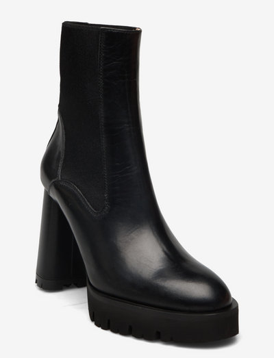 Caio Black Vacchetta - heeled ankle boots - black