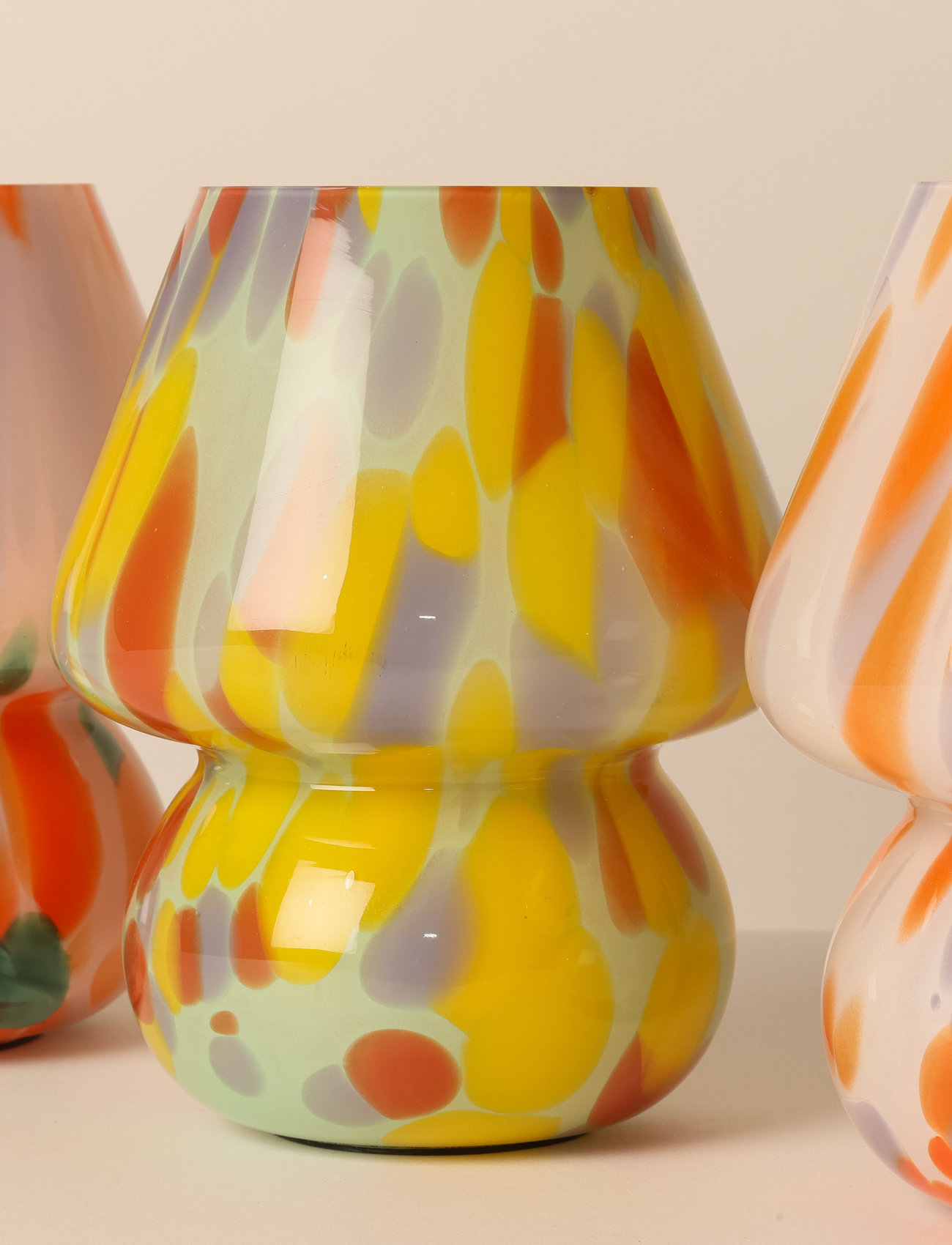Au Maison Joyful Lamp, H 19 cm, Multi/patterned, Lamper > Bordlamper, Unisex