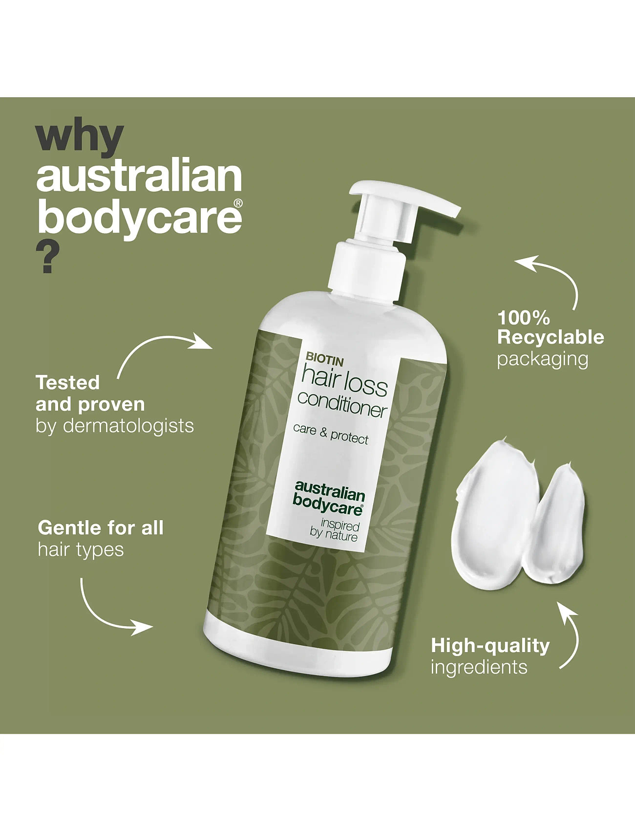 Australian Bodycare Biotin Hair Loss Conditioner 500 ml, 500 ml, Nude, Care > Hair Loss, Dame