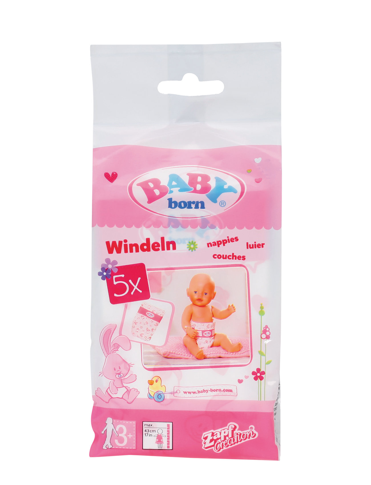 Baby Born Nappies 5 Pack Toys Dolls & Accessories Doll Clothes White BABY Born