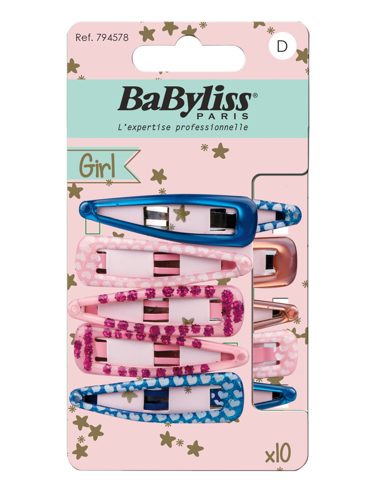 Babyliss Paris Hair Clip Kids 10 Pcs Multi/patterned