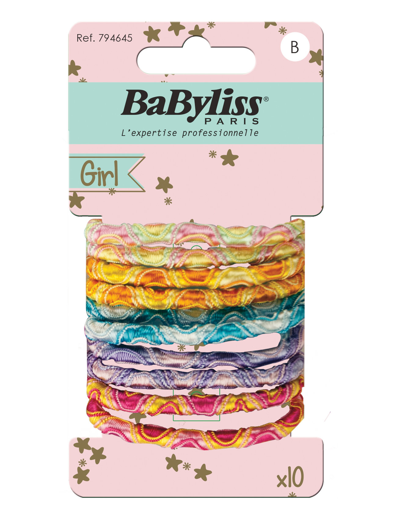 794645 10 Multi Colors Cachemire Elastics Accessories Hair Accessories Scrunchies Multi/patterned Babyliss Paris
