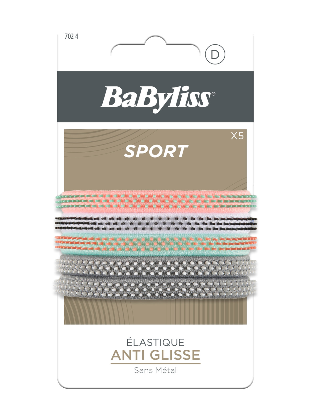 No-Slip Elastics Sport Hair Band Patterned Babyliss Paris