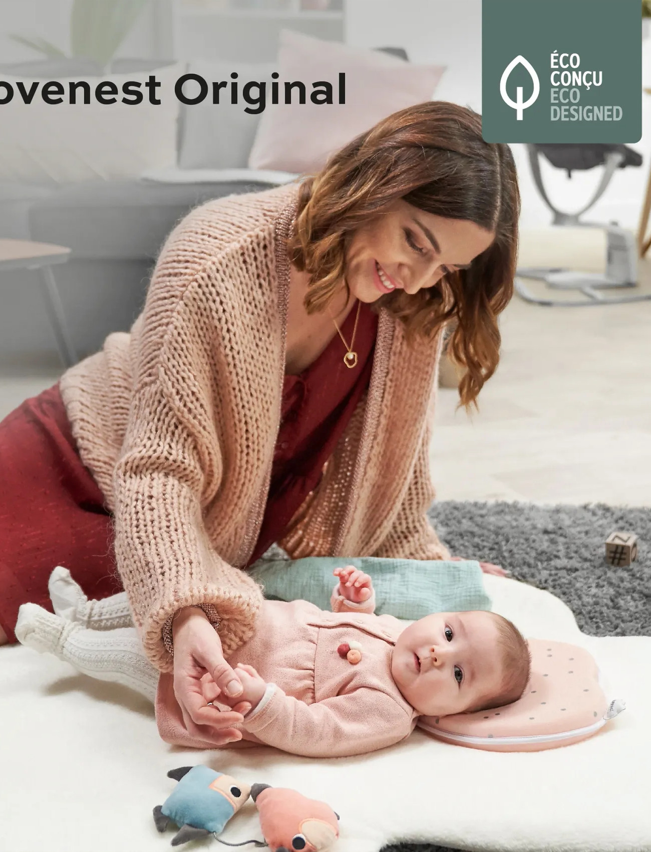 BabyMoov Lovenest Original Pinky, One Size, Pink, Babysøvn > Babypuder & Duvets, Børn